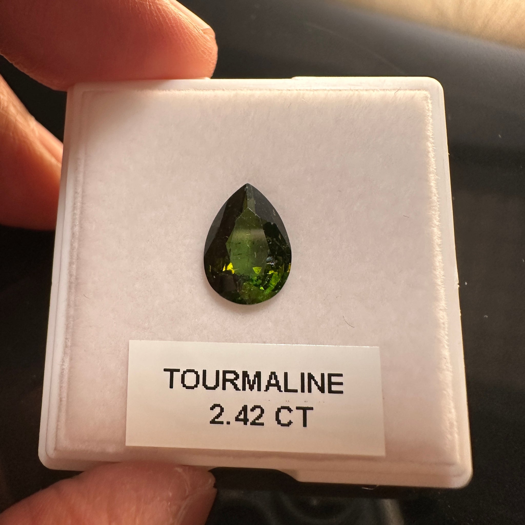 Tourmaline, 2.42ct, Tanzania, Untreated Unheated, slightly included, native cut