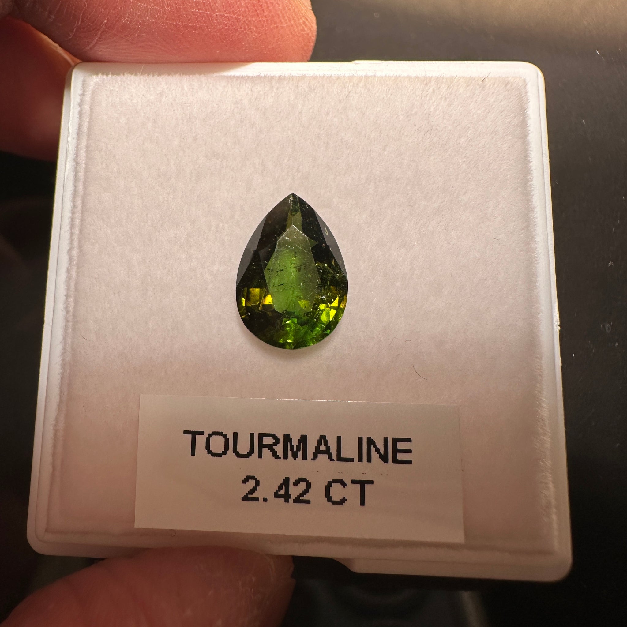 Tourmaline, 2.42ct, Tanzania, Untreated Unheated, slightly included, native cut