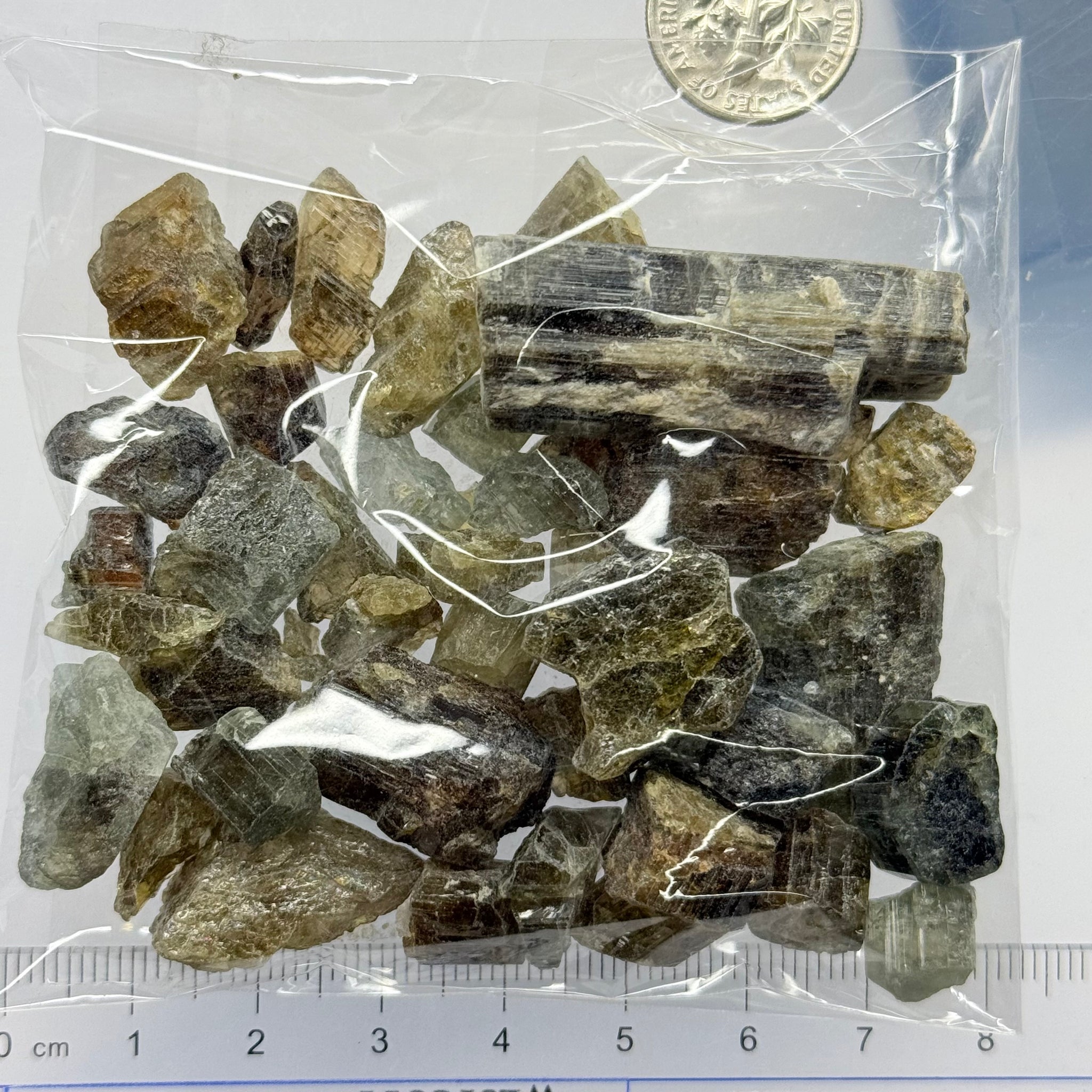 Tourmaline crystals bag, mine run, Mwajanga, Tanzania, Untreated Unheated, specimen and cab grade, or facet with inclusions
