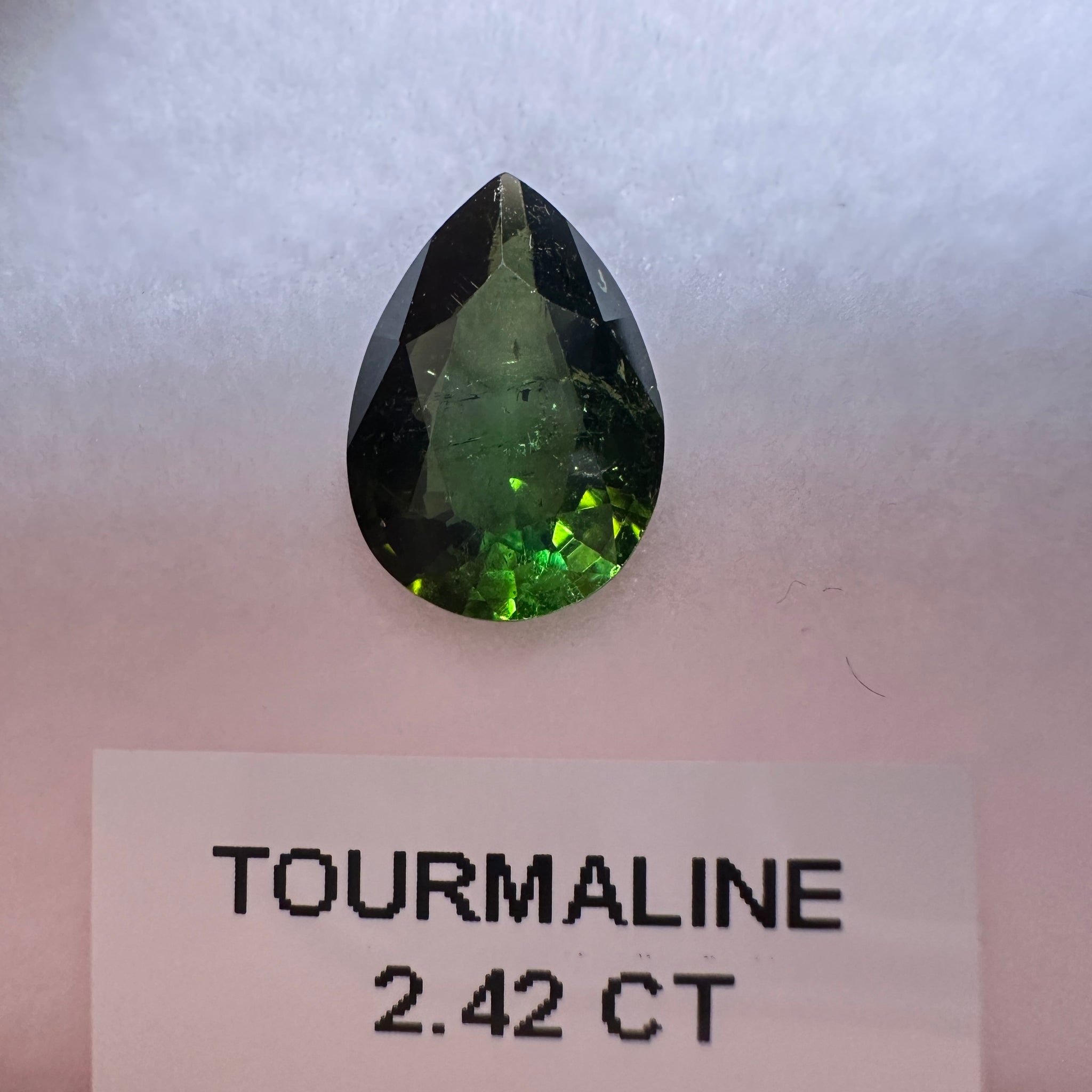Tourmaline, 2.42ct, Tanzania, Untreated Unheated, slightly included, native cut
