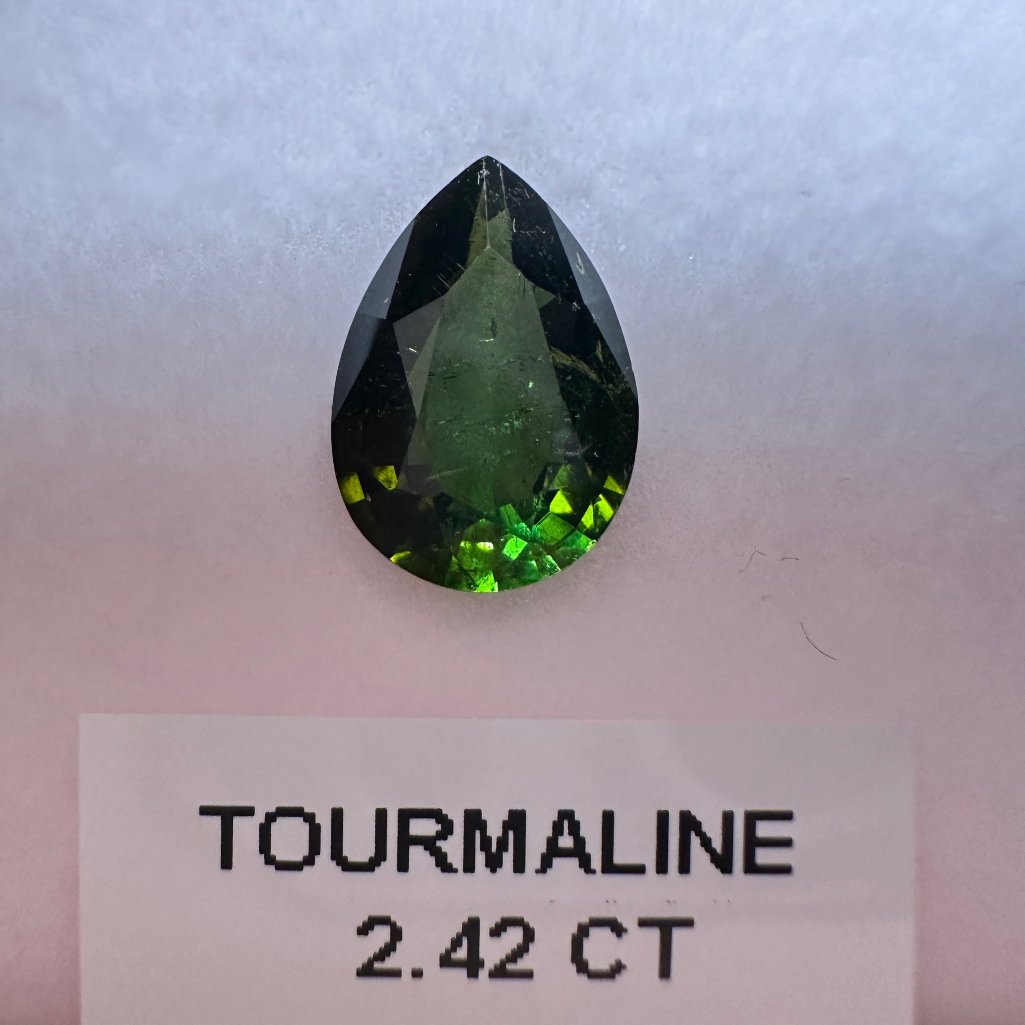 Tourmaline, 2.42ct, Tanzania, Untreated Unheated, slightly included, native cut