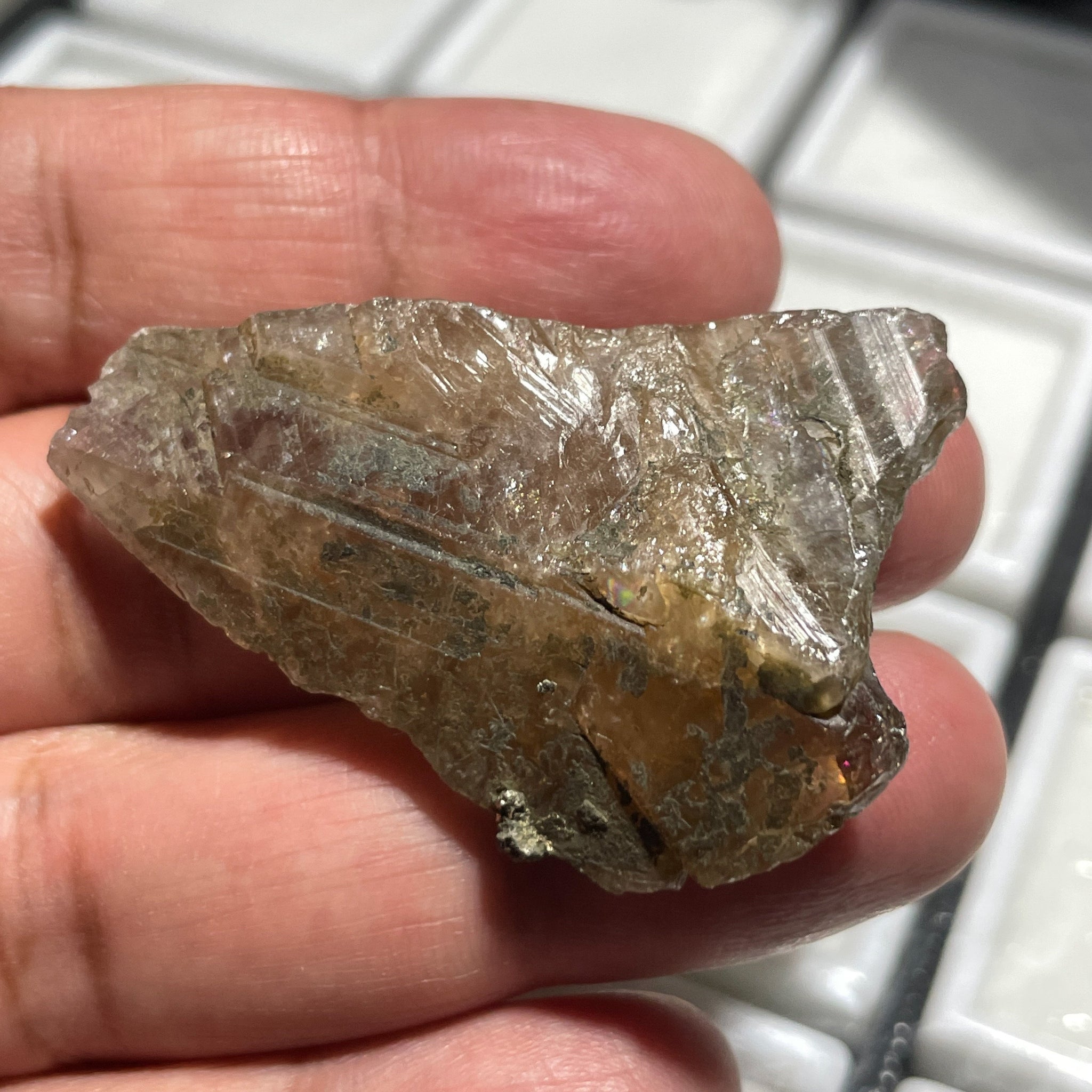 110Ct Magnesio Axinite Crystal Merelani Tanzania. 4.9 X 3.0 1Cm