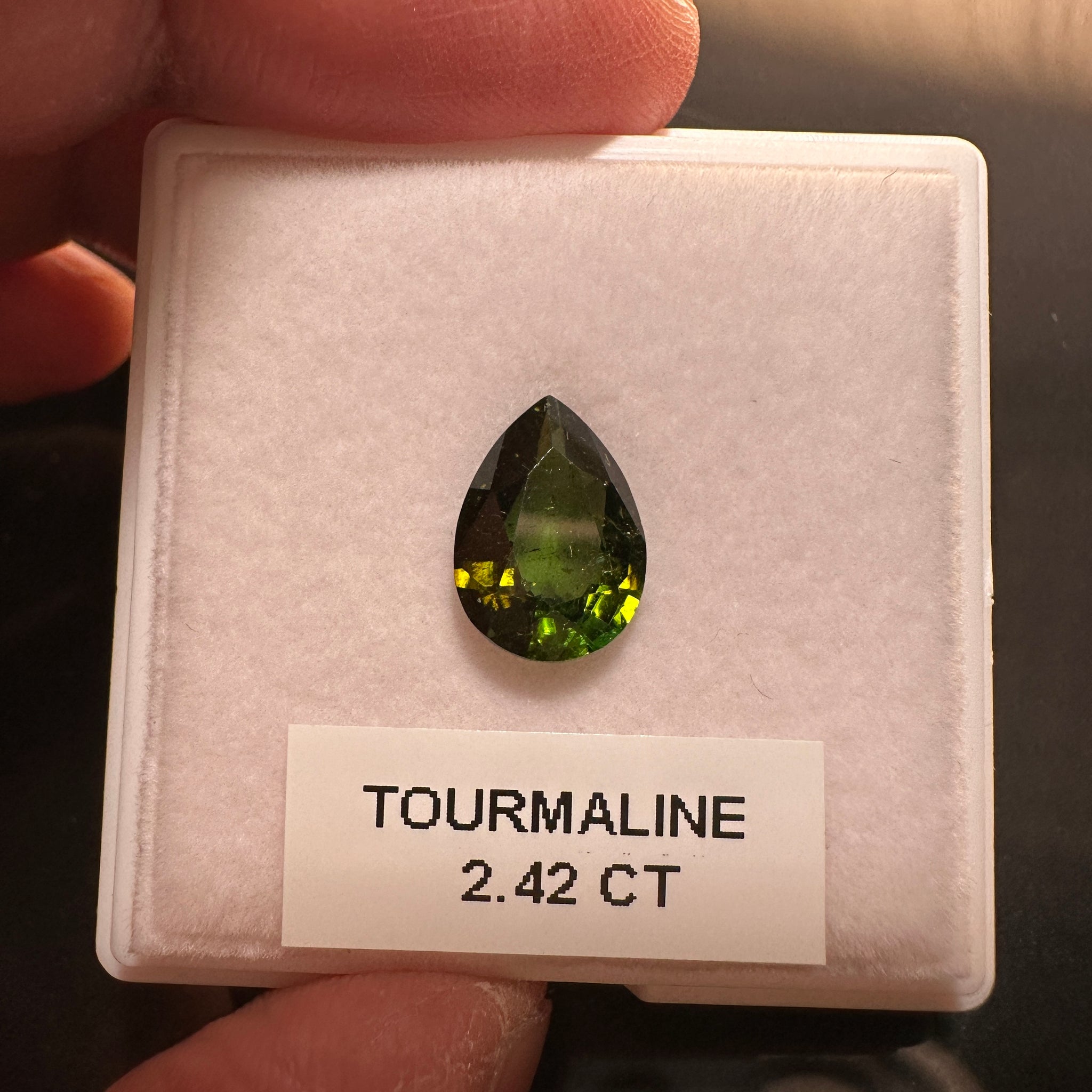 Tourmaline, 2.42ct, Tanzania, Untreated Unheated, slightly included, native cut