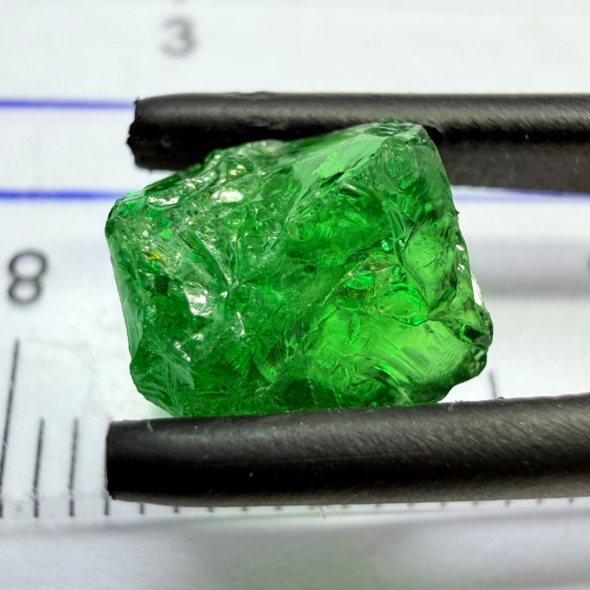 Tsavorite, 3.53ct, Merelani, Tanzania, Untreated Unheated, heavily included
