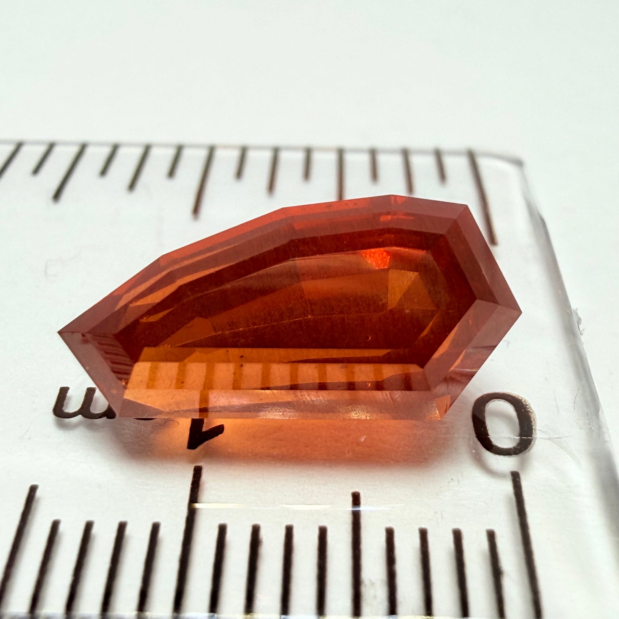 Fancy Freeform Precision Cut Malaya Garnet, 6.05ct, Umba, Tanzania, Untreated Unheated