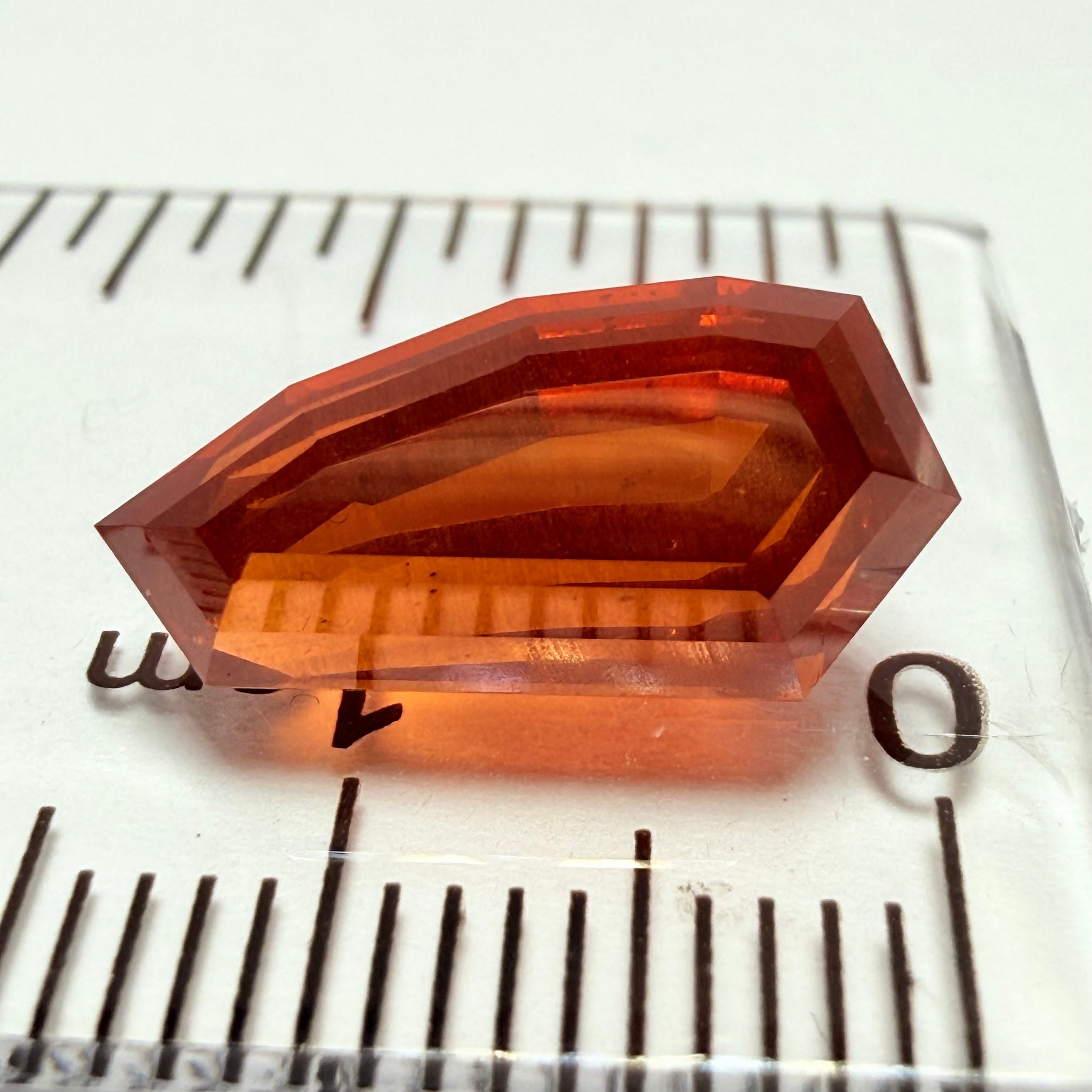 Fancy Freeform Precision Cut Malaya Garnet, 6.05ct, Umba, Tanzania, Untreated Unheated