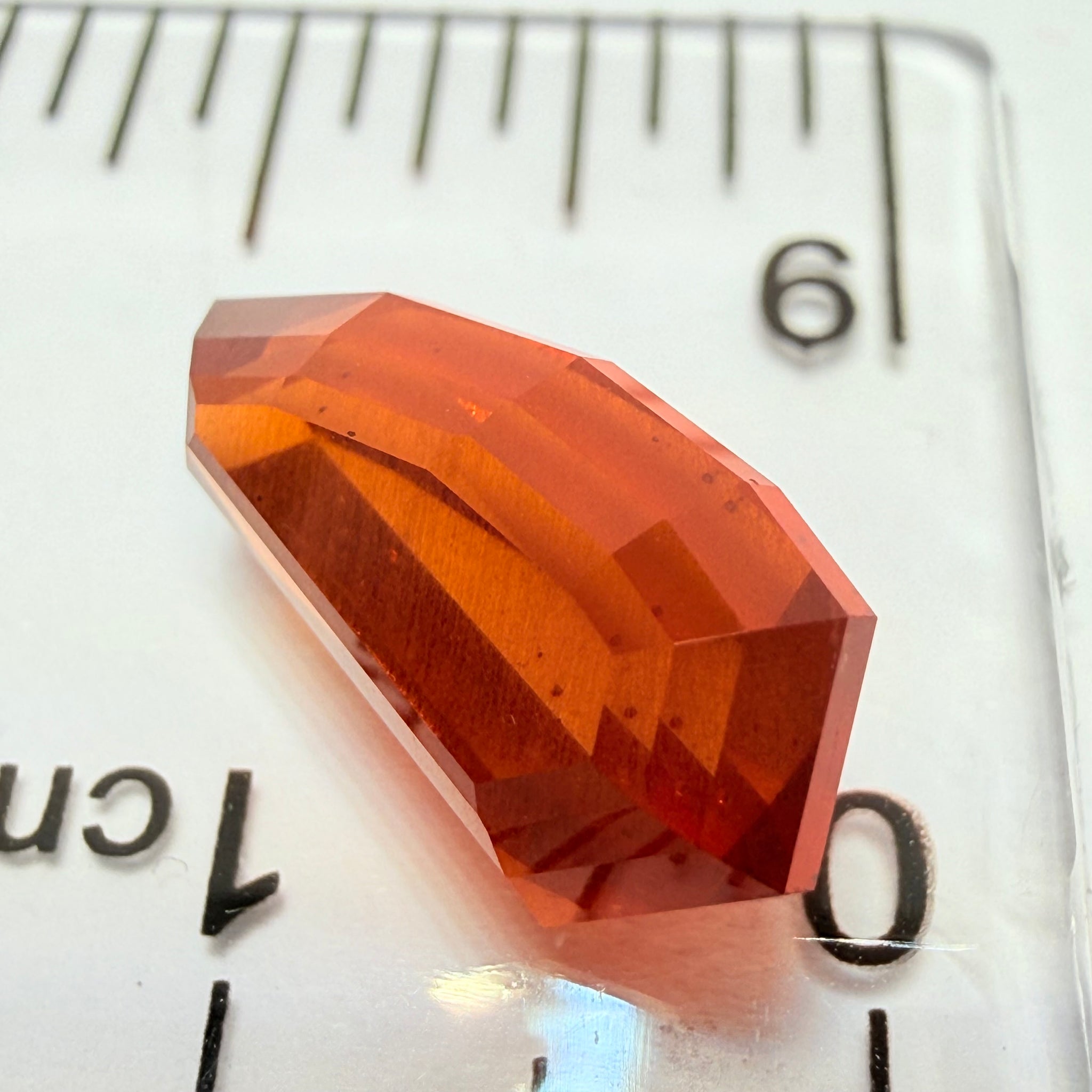 Fancy Freeform Precision Cut Malaya Garnet, 6.05ct, Umba, Tanzania, Untreated Unheated