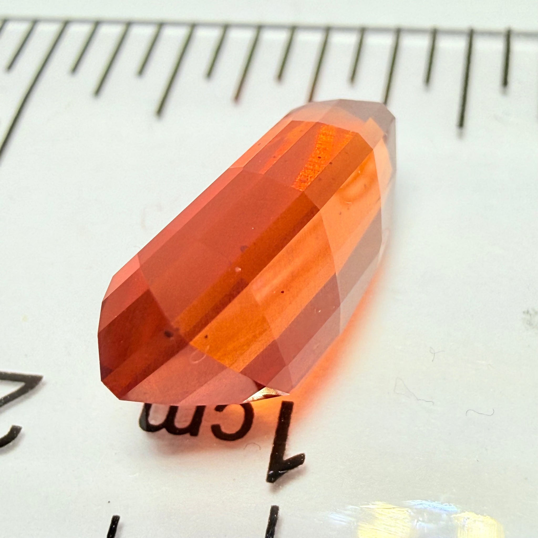 Fancy Freeform Precision Cut Malaya Garnet, 6.05ct, Umba, Tanzania, Untreated Unheated