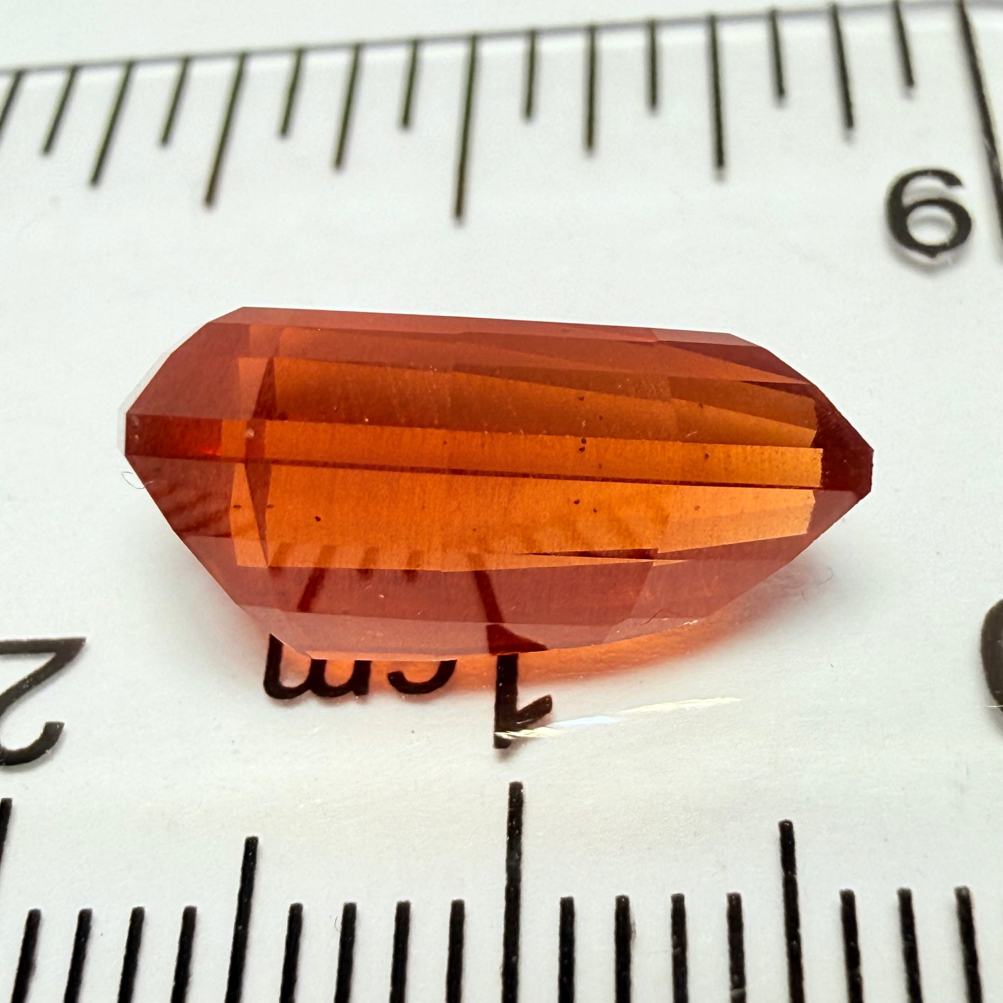 Fancy Freeform Precision Cut Malaya Garnet, 6.05ct, Umba, Tanzania, Untreated Unheated