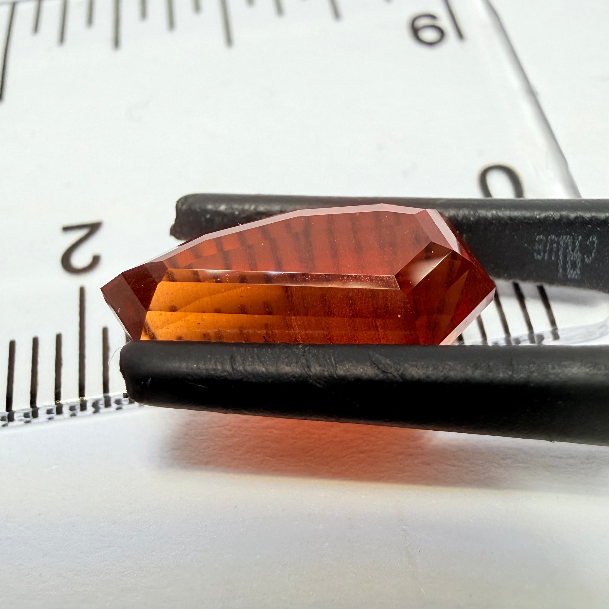 Fancy Freeform Precision Cut Malaya Garnet, 6.05ct, Umba, Tanzania, Untreated Unheated
