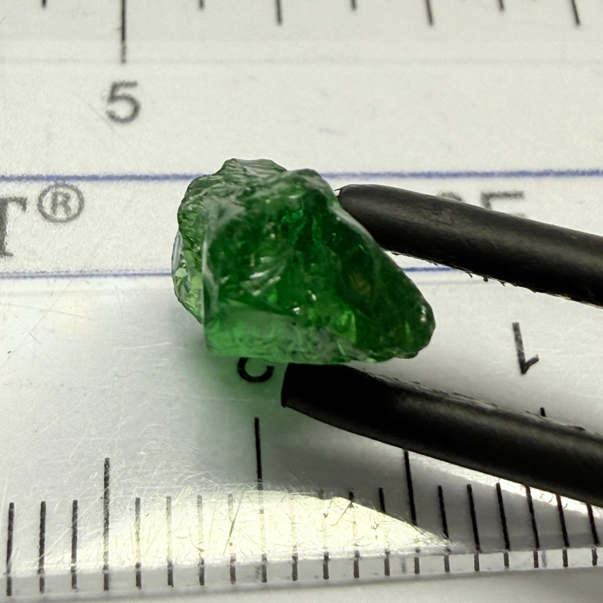 Tsavorite, 3.53ct, Merelani, Tanzania, Untreated Unheated, heavily included