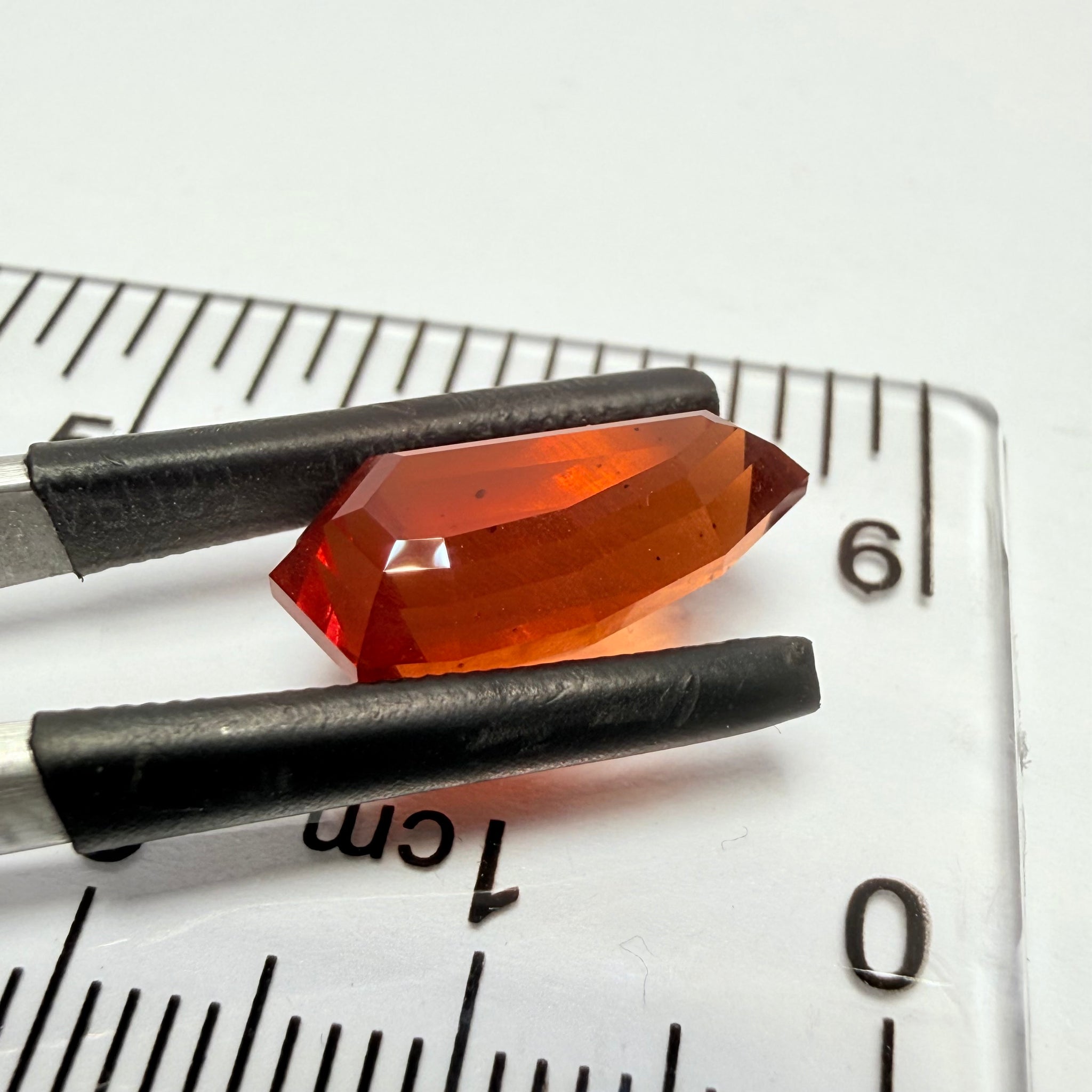 Fancy Freeform Precision Cut Malaya Garnet, 6.05ct, Umba, Tanzania, Untreated Unheated