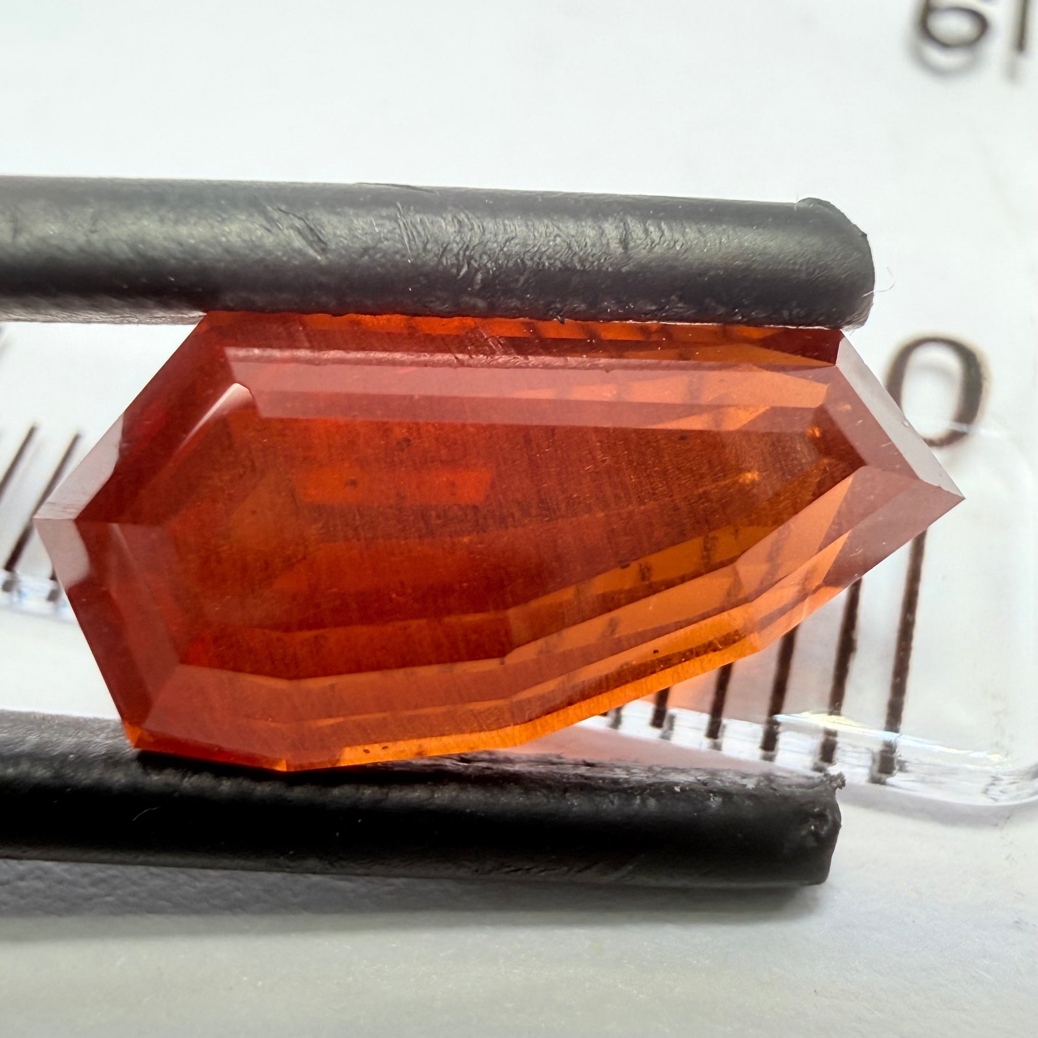 Fancy Freeform Precision Cut Malaya Garnet, 6.05ct, Umba, Tanzania, Untreated Unheated