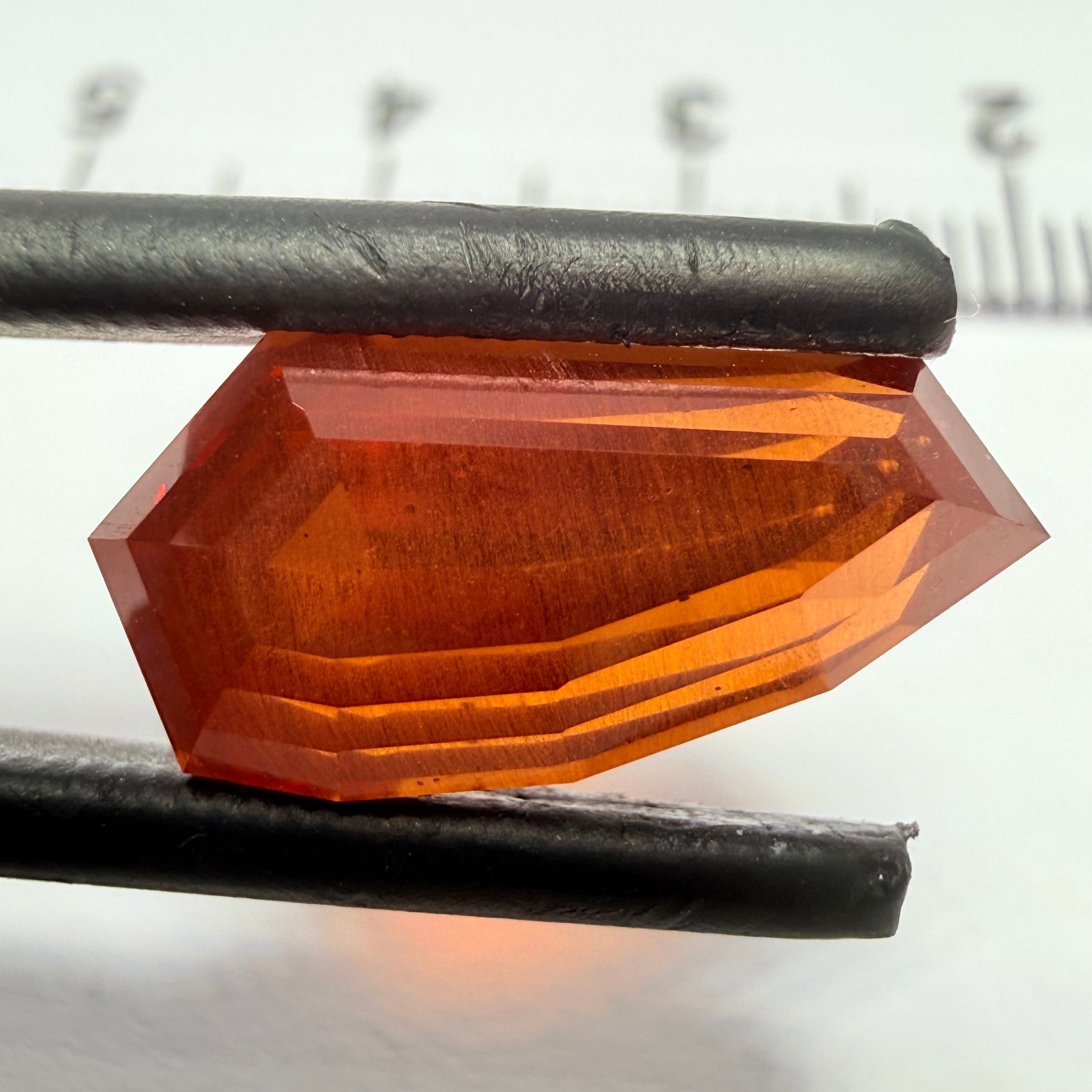 Fancy Freeform Precision Cut Malaya Garnet, 6.05ct, Umba, Tanzania, Untreated Unheated