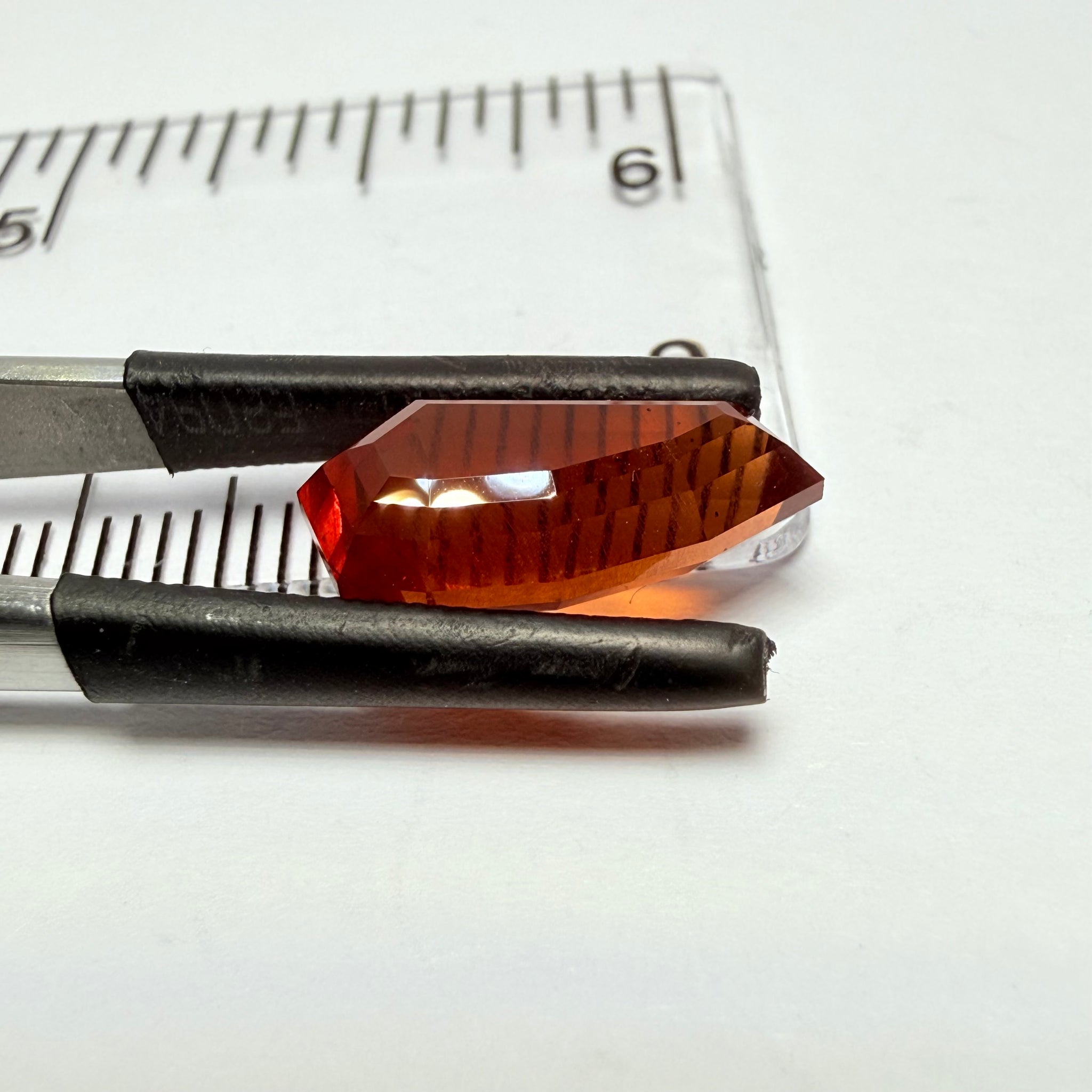 Fancy Freeform Precision Cut Malaya Garnet, 6.05ct, Umba, Tanzania, Untreated Unheated