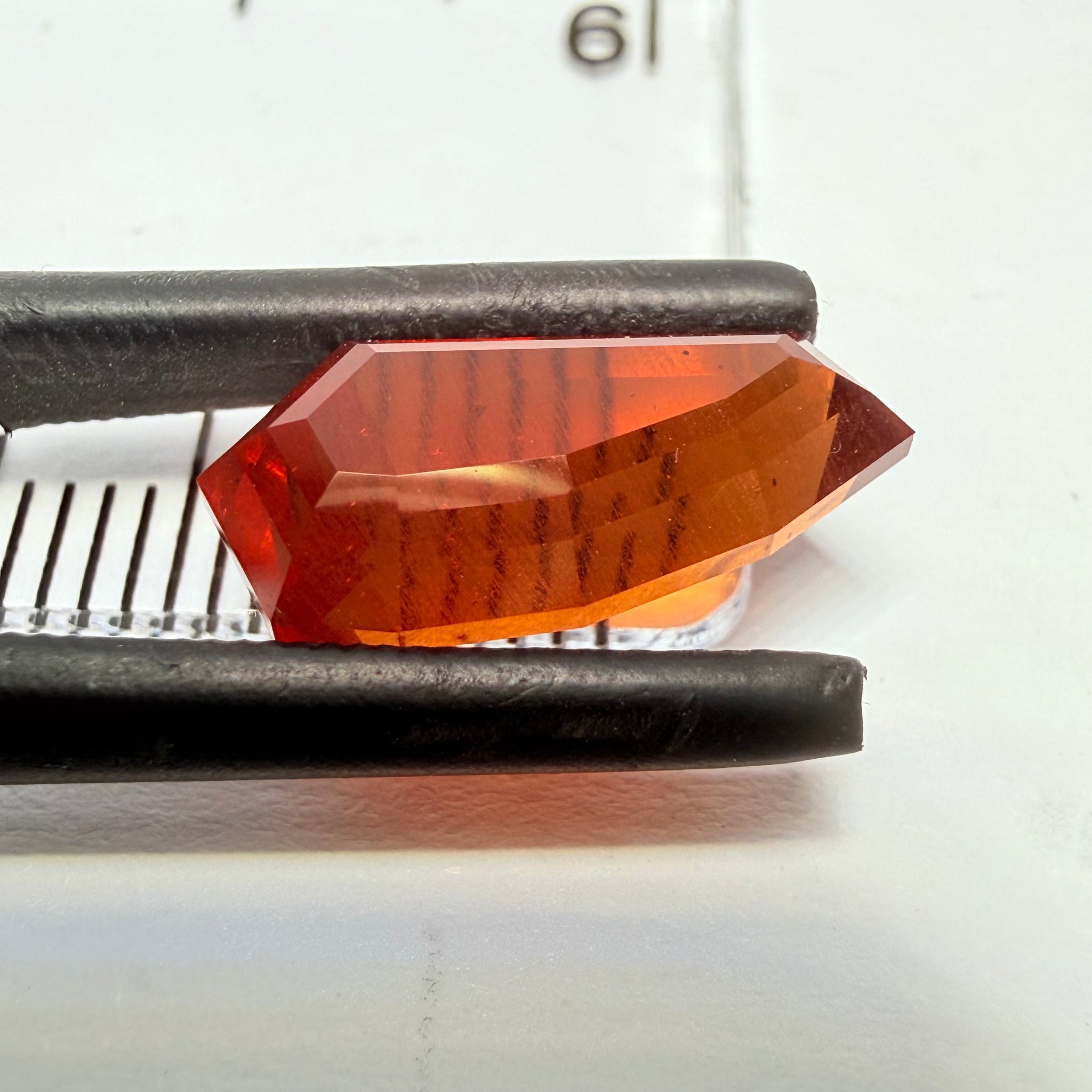 Fancy Freeform Precision Cut Malaya Garnet, 6.05ct, Umba, Tanzania, Untreated Unheated