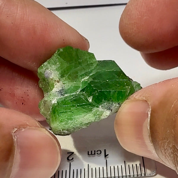 Tsavorite Garnet Crystal, with Tanzanite, 81.74ct, Merelani, Tanzania, Untreated Unheated