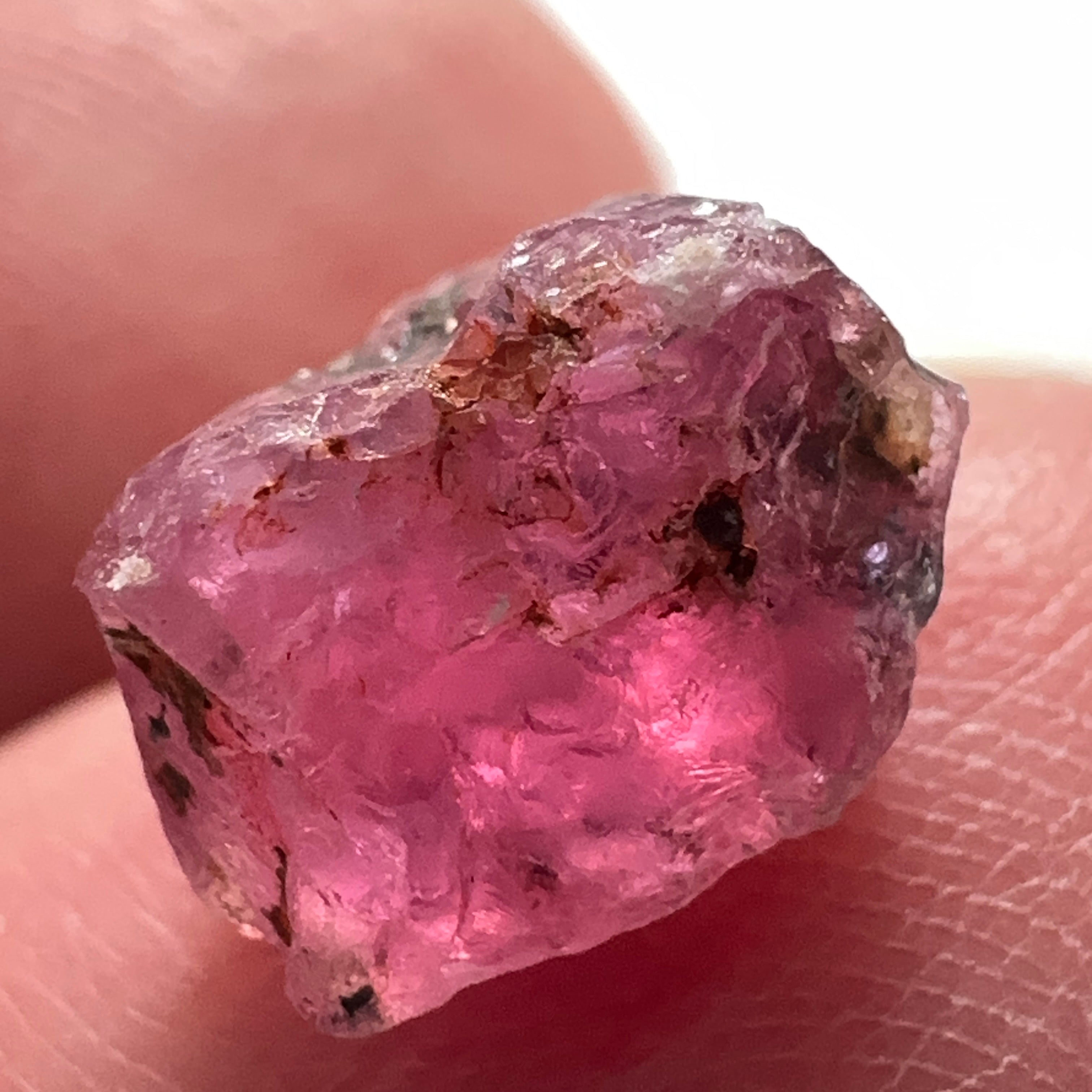 3.21ct Winza Sapphire Crystal, slightly included stone, good for specimen, does have a faceting portion but small, Tanzania, Untreated, Unheated