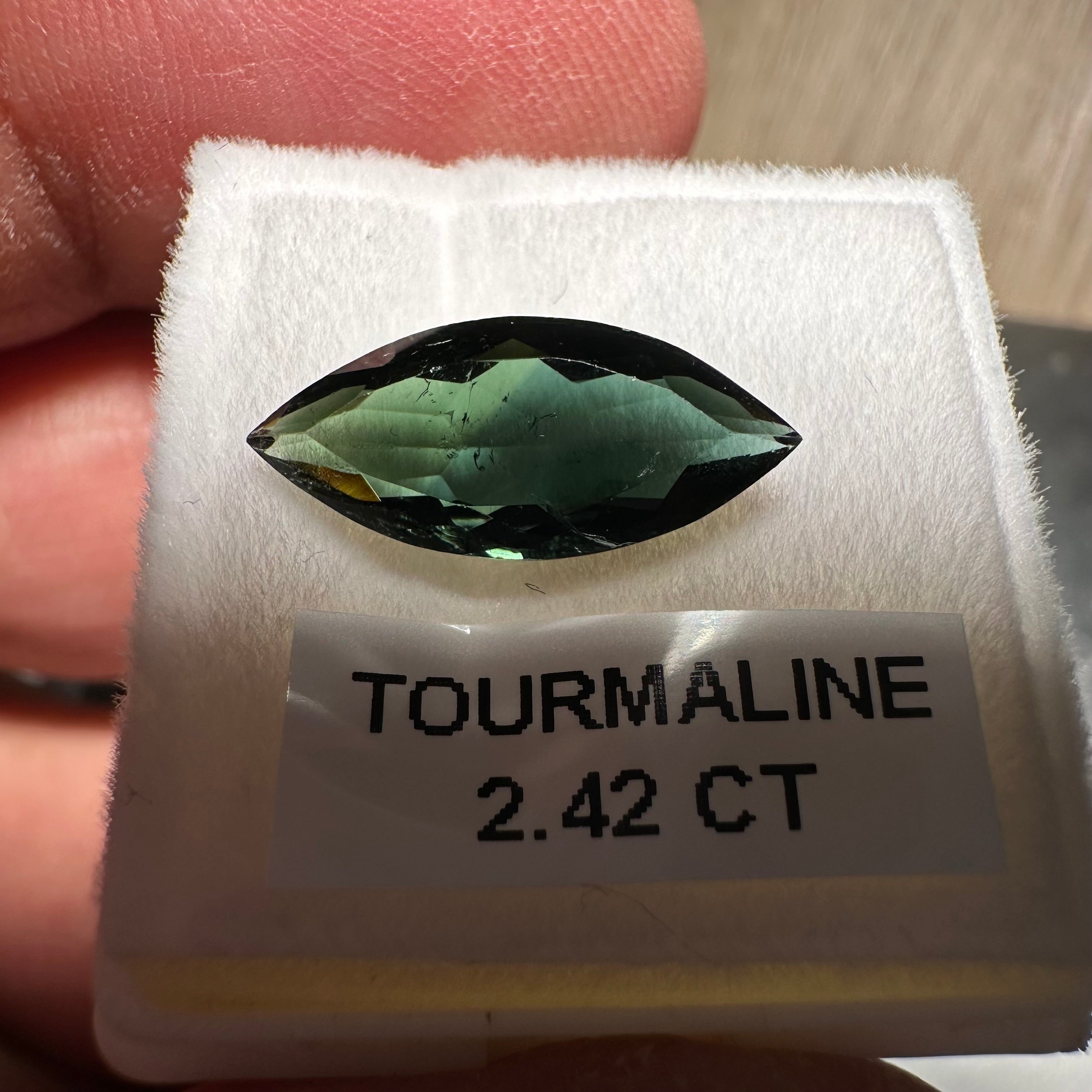 2.42ct Tanzanian Tourmaline, Untreated Unheated, native cut, slightly included