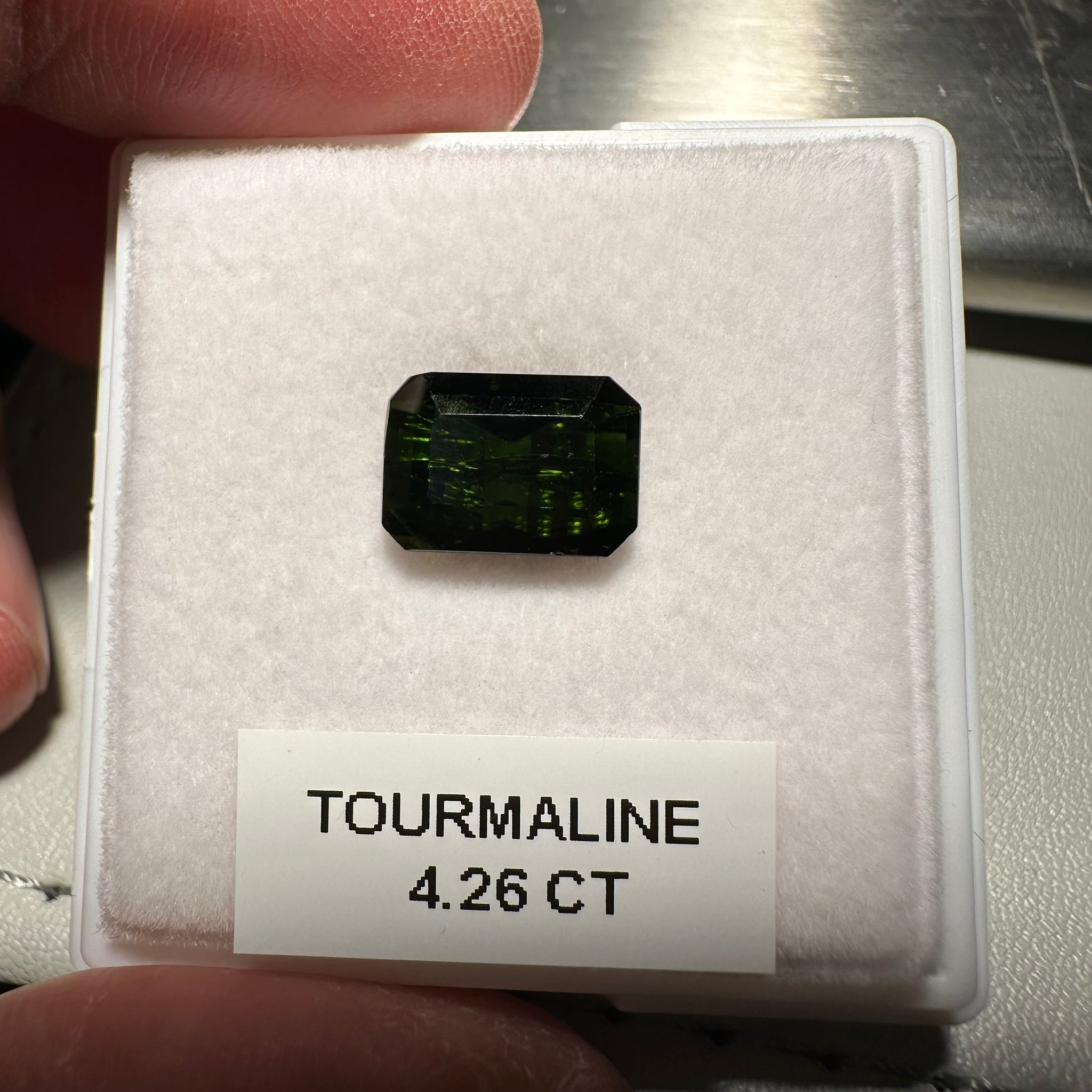 Tanzanian Tourmaline, 4.26ct, Untreated Unheated, native cut, included