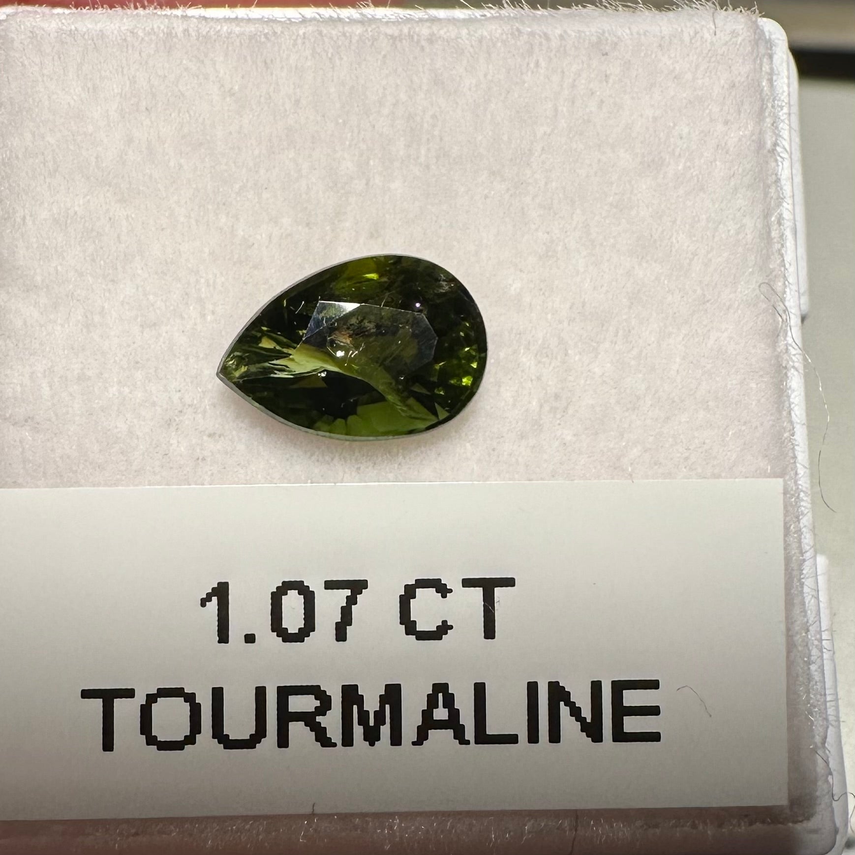 Tanzanian Tourmaline, 1.07ct, Untreated Unheated, native cut, included, chip on table but going cheap