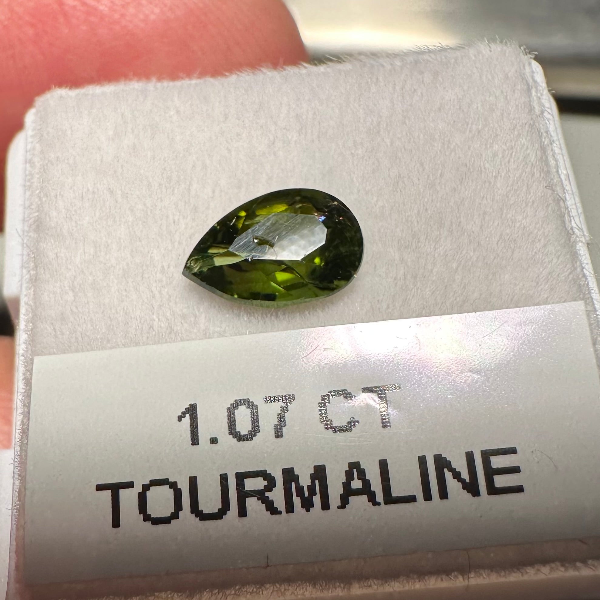 Tanzanian Tourmaline, 1.07ct, Untreated Unheated, native cut, included, chip on table but going cheap