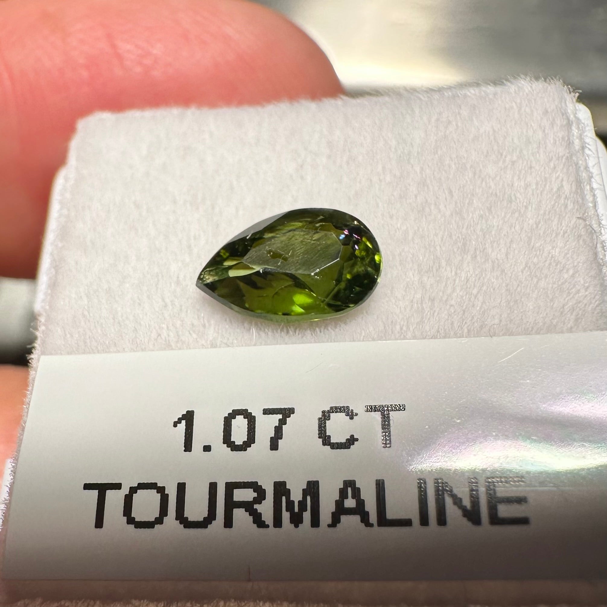 Tanzanian Tourmaline, 1.07ct, Untreated Unheated, native cut, included, chip on table but going cheap