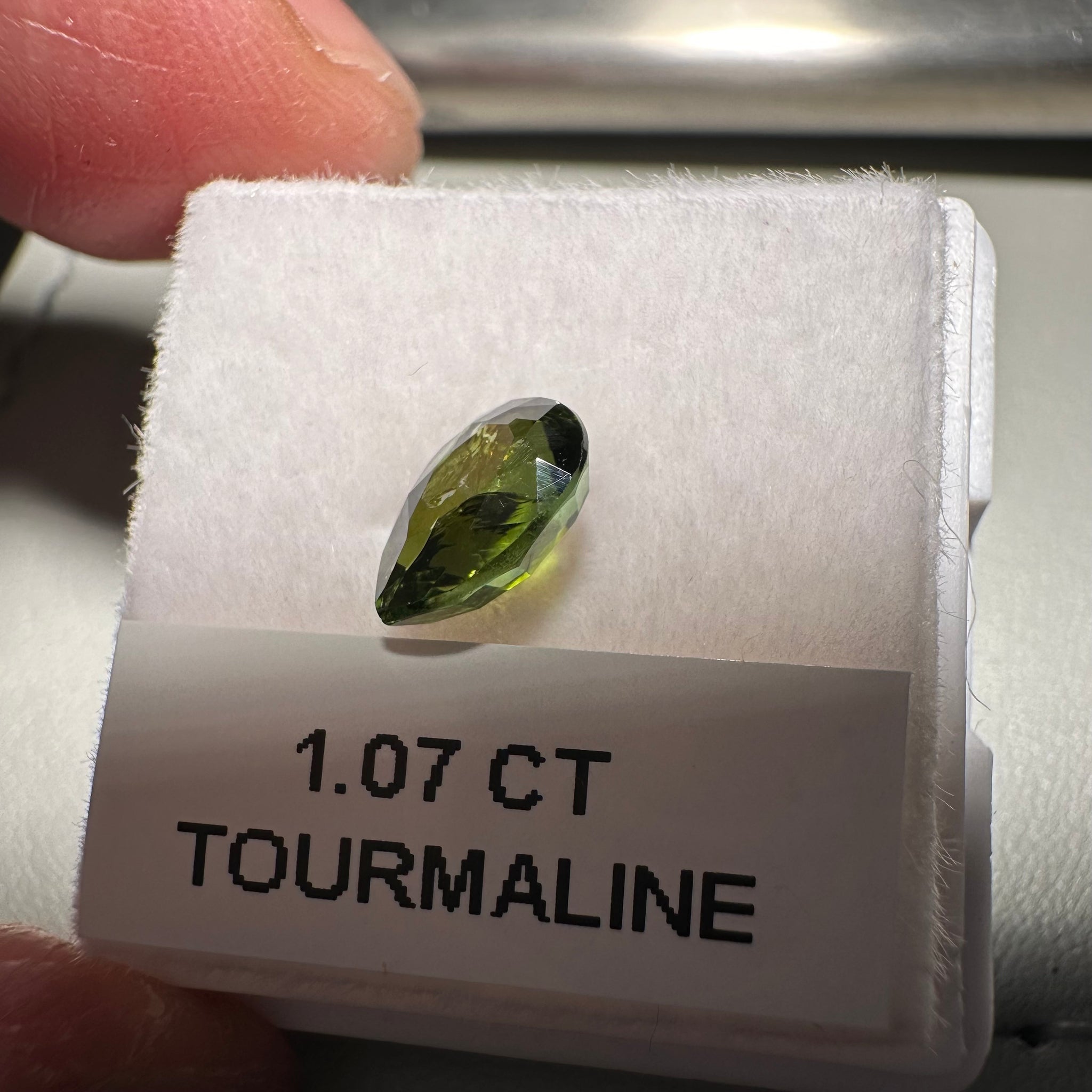 Tanzanian Tourmaline, 1.07ct, Untreated Unheated, native cut, included, chip on table but going cheap