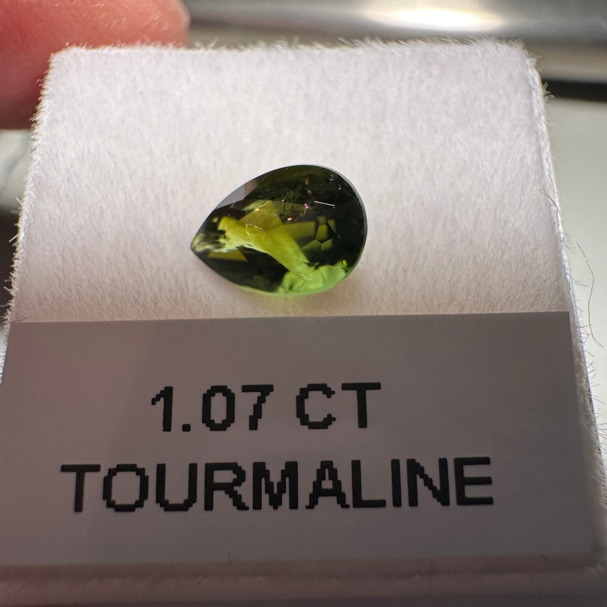 Tanzanian Tourmaline, 1.07ct, Untreated Unheated, native cut, included, chip on table but going cheap