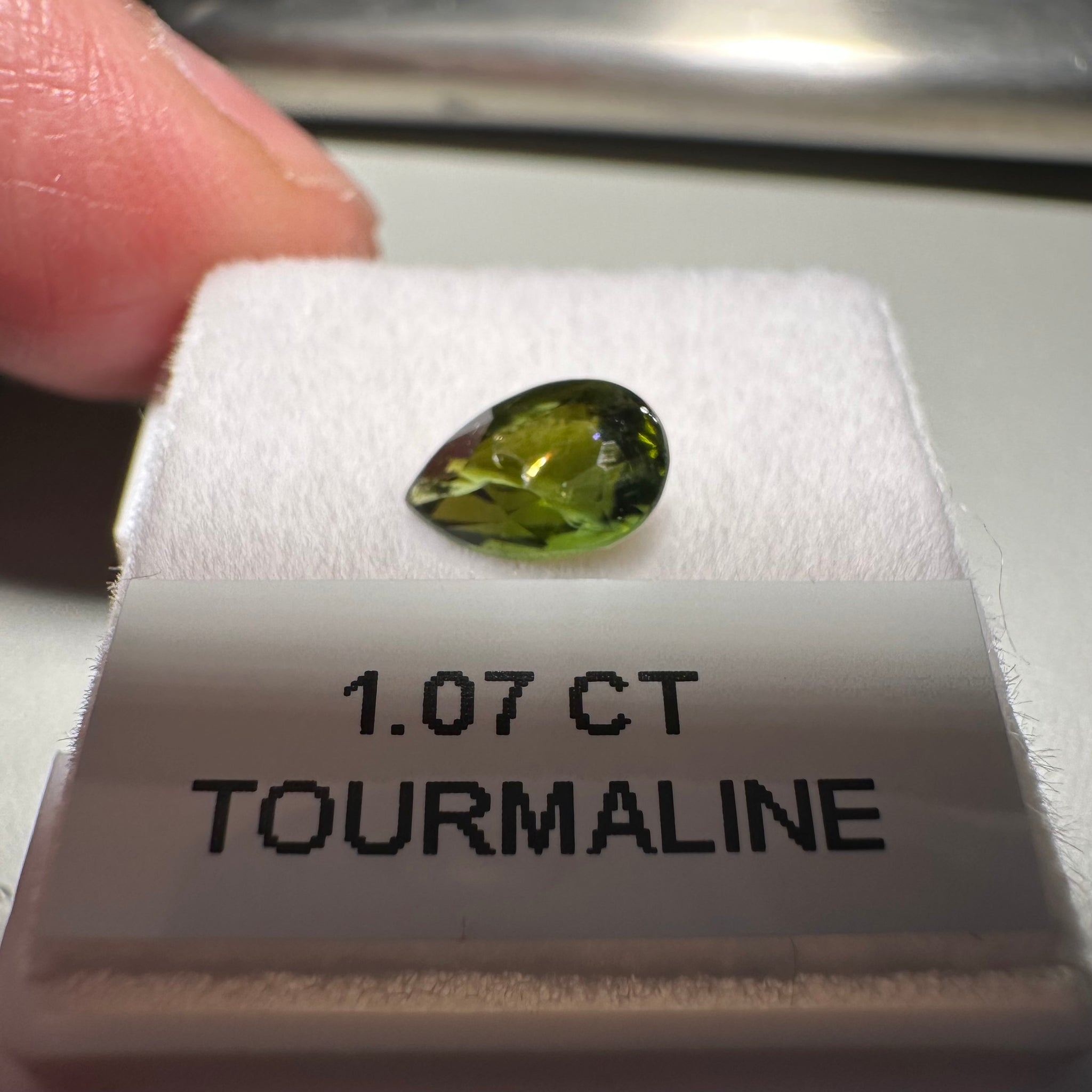 Tanzanian Tourmaline, 1.07ct, Untreated Unheated, native cut, included, chip on table but going cheap