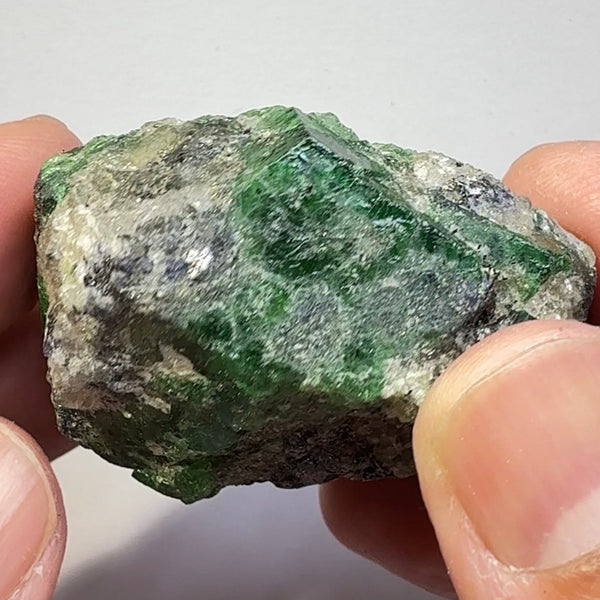 Tsavorite Garnet Crystal with Tanzanite, 352.50ct, Merelani, Tanzania, Untreated Unheated