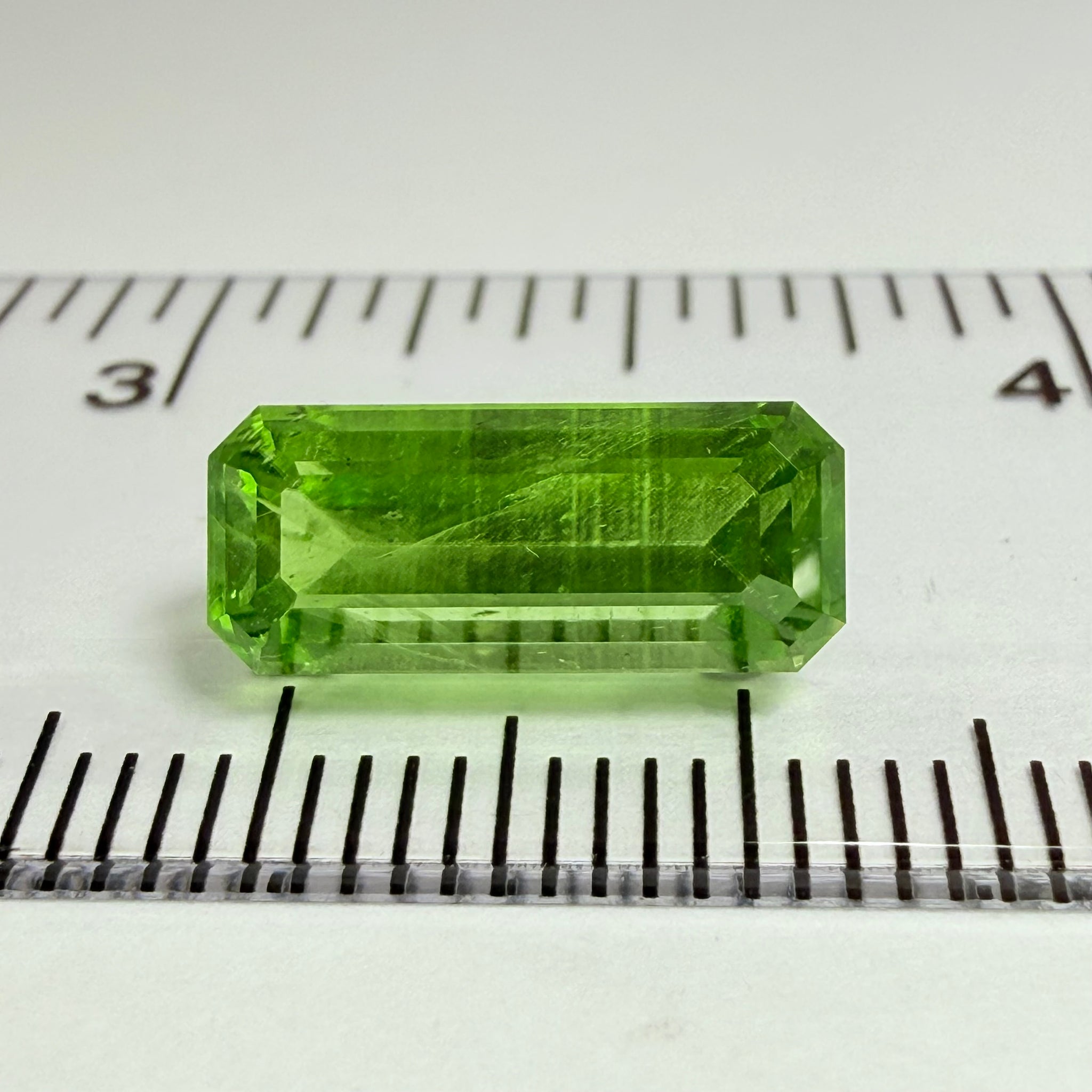 Peridot, 4.43ct, Mined by the WaGoGo tribe in Tanzania, Untreated Unheated, slightly included but a really beautiful neon lime colour. (We have these in rough too)