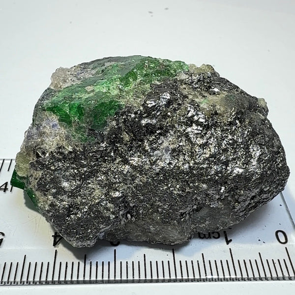 Tsavorite Garnet Crystal with Tanzanite, 352.50ct, Merelani, Tanzania, Untreated Unheated