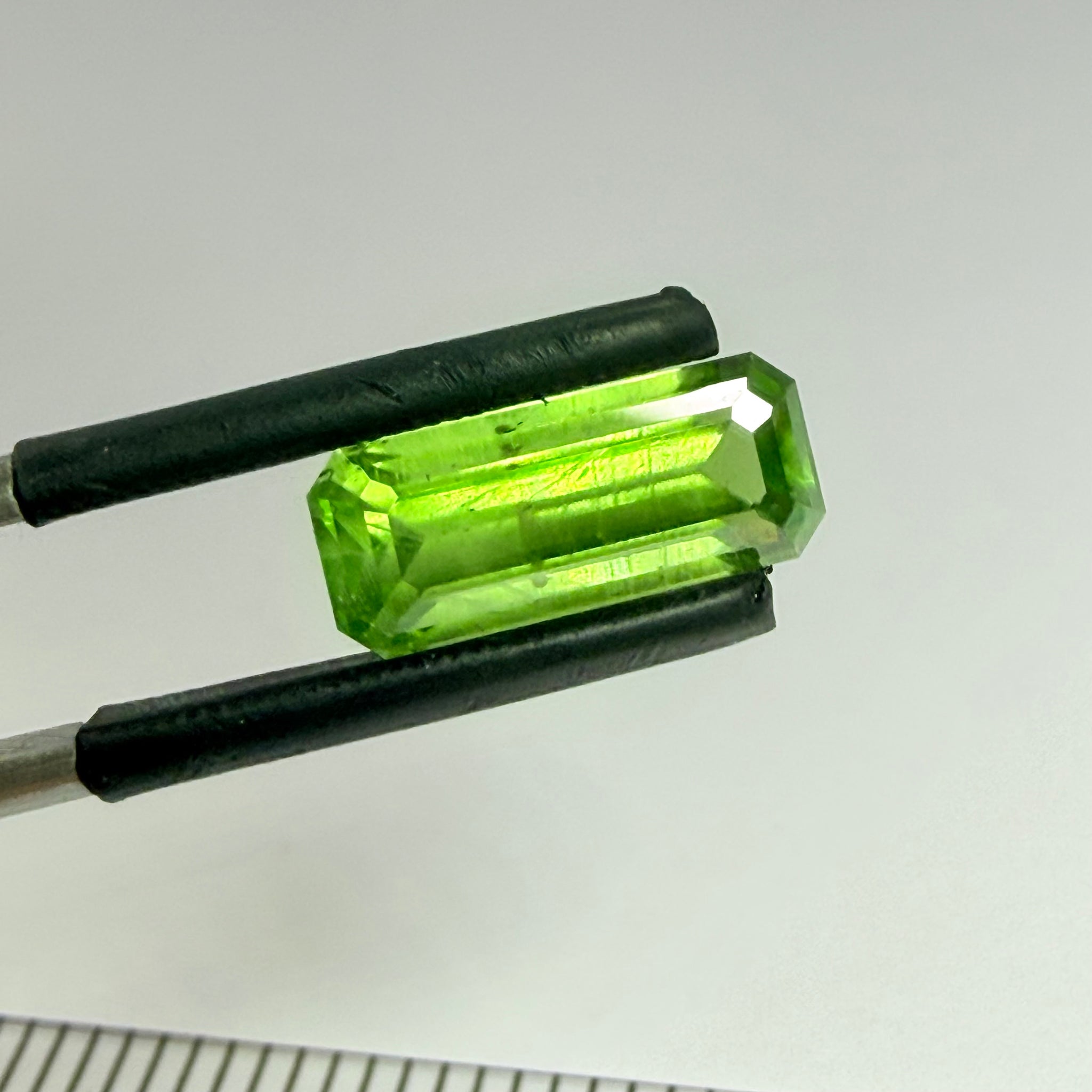 Peridot, 4.43ct, Mined by the WaGoGo tribe in Tanzania, Untreated Unheated, slightly included but a really beautiful neon lime colour. (We have these in rough too)