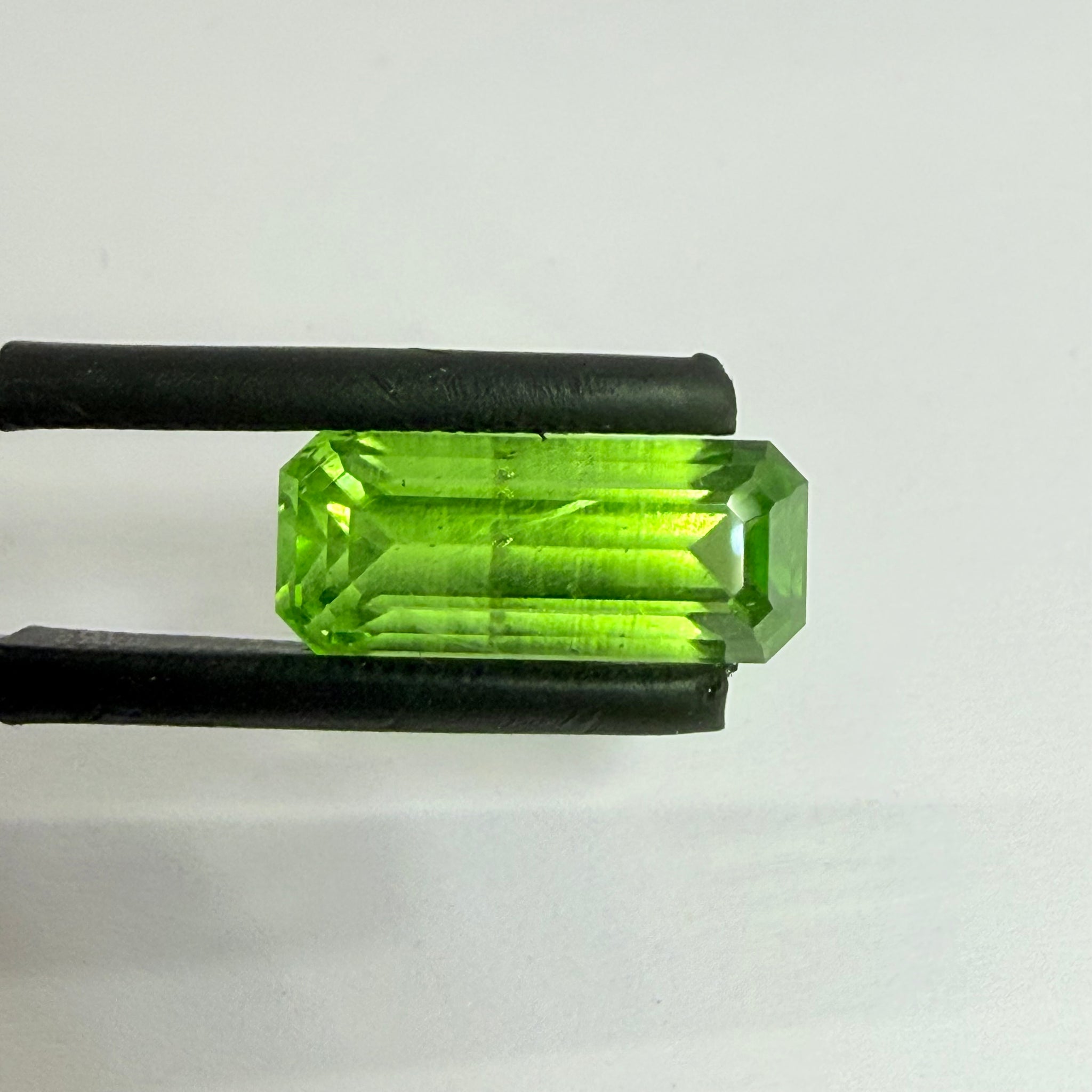 Peridot, 4.43ct, Mined by the WaGoGo tribe in Tanzania, Untreated Unheated, slightly included but a really beautiful neon lime colour. (We have these in rough too)