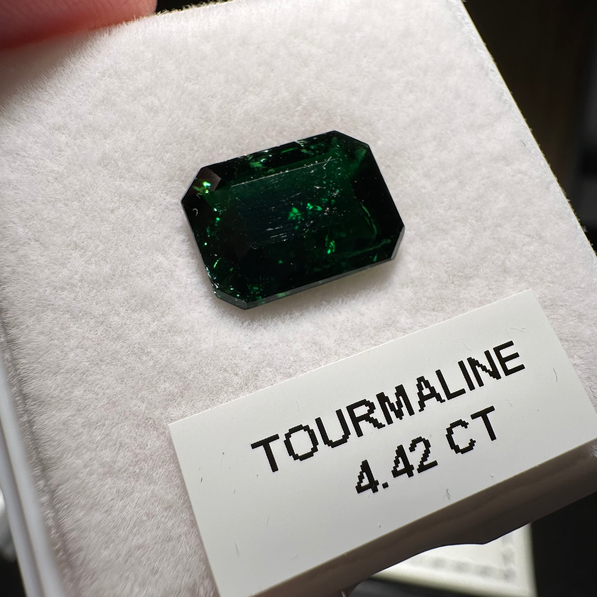 Chrome Tourmaline, 4.42ct, Tanzania, Untreated Unheated, native cut, included