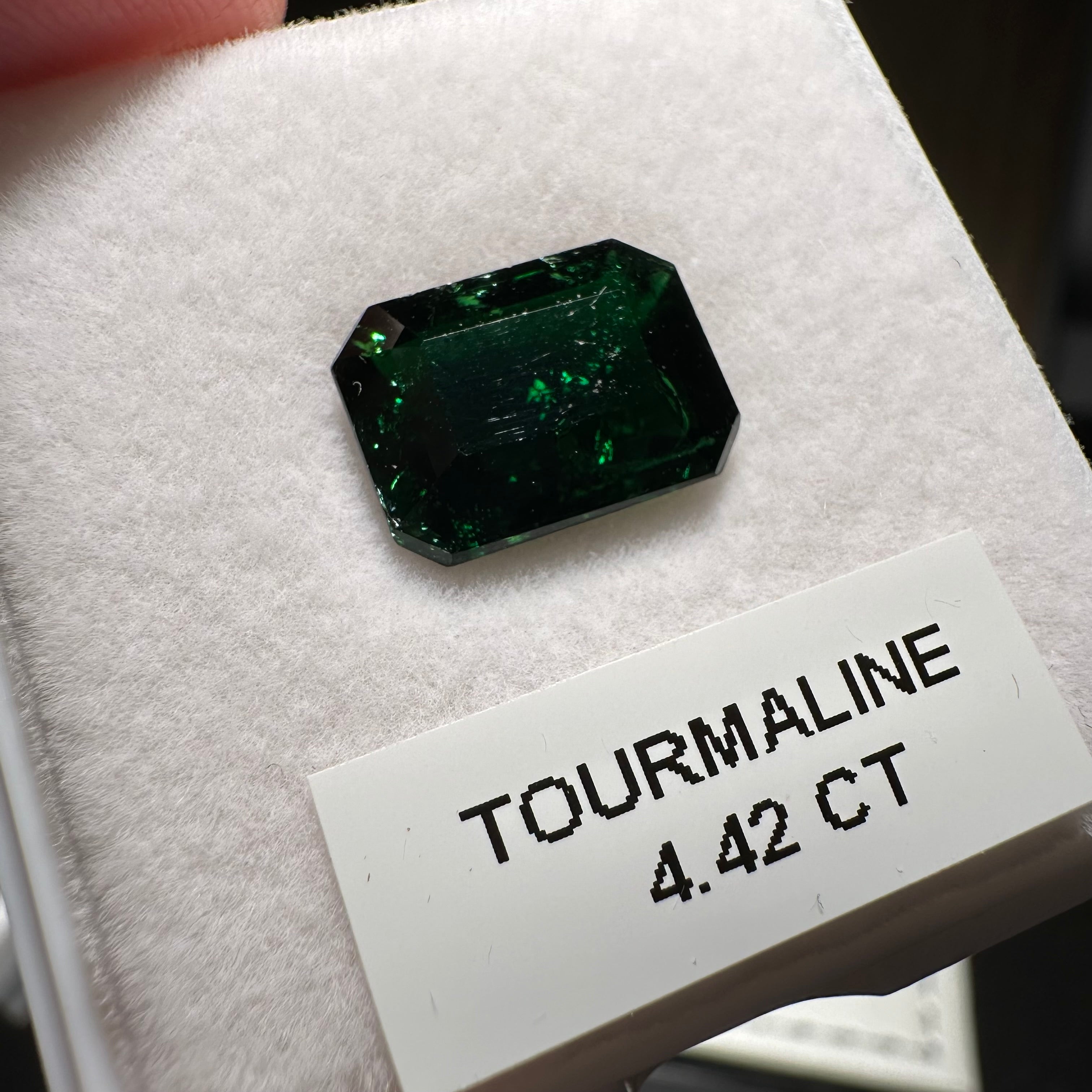 4.42ct Chrome Tourmaline, Tanzania, Untreated Unheated, native cut, included