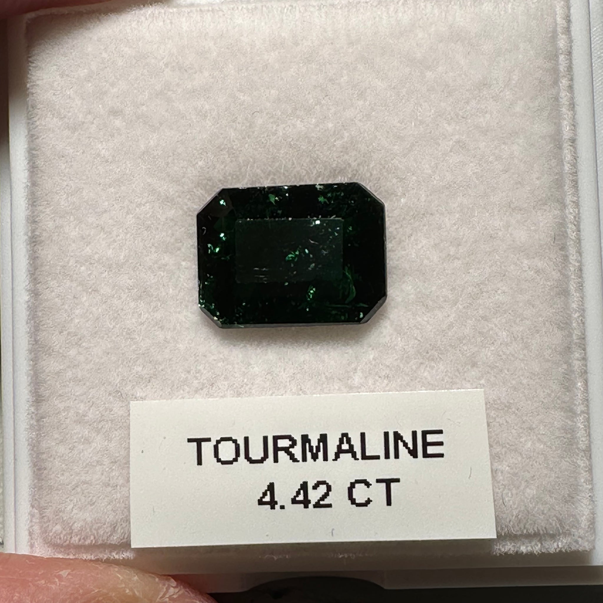 Chrome Tourmaline, 4.42ct, Tanzania, Untreated Unheated, native cut, included