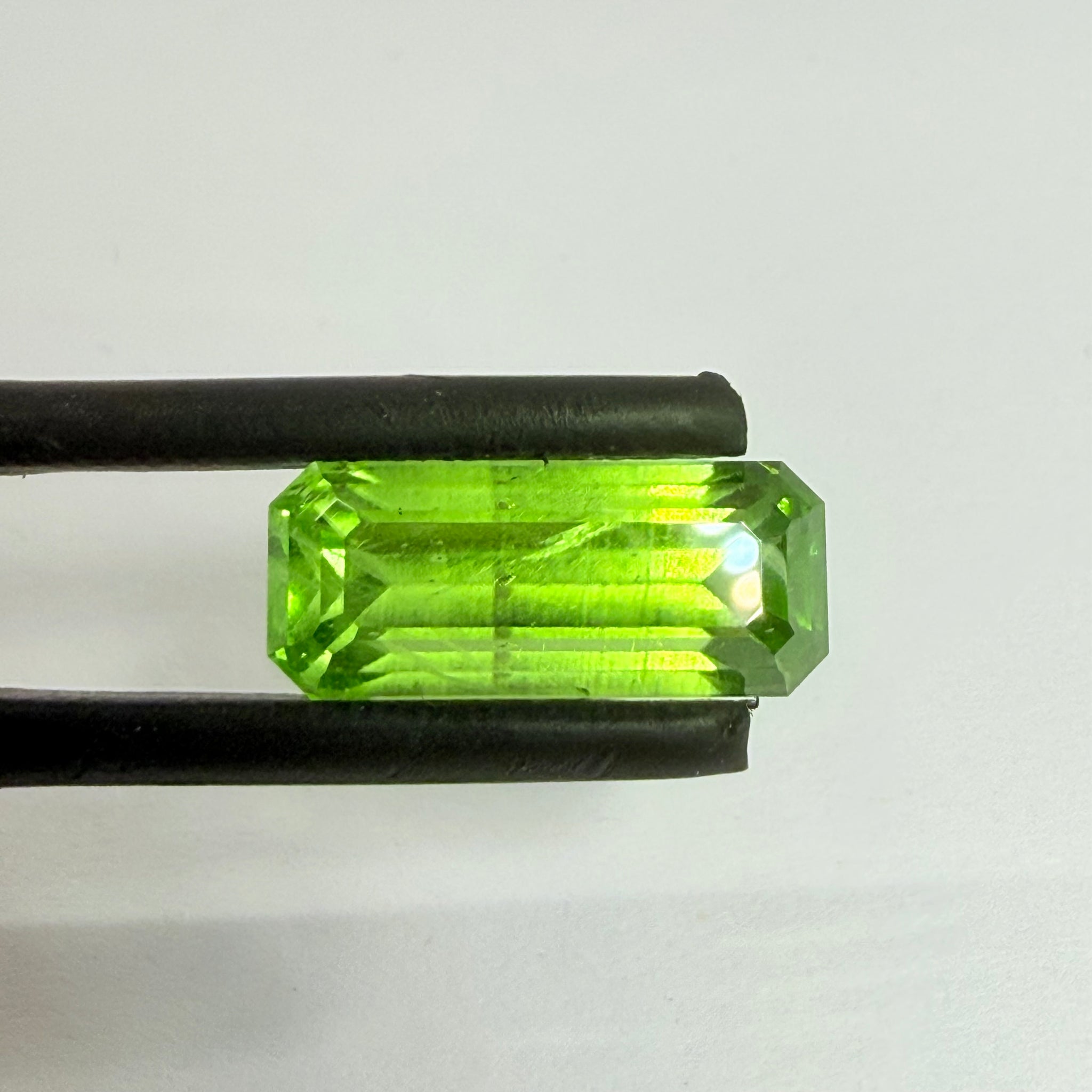 Peridot, 4.43ct, Mined by the WaGoGo tribe in Tanzania, Untreated Unheated, slightly included but a really beautiful neon lime colour. (We have these in rough too)