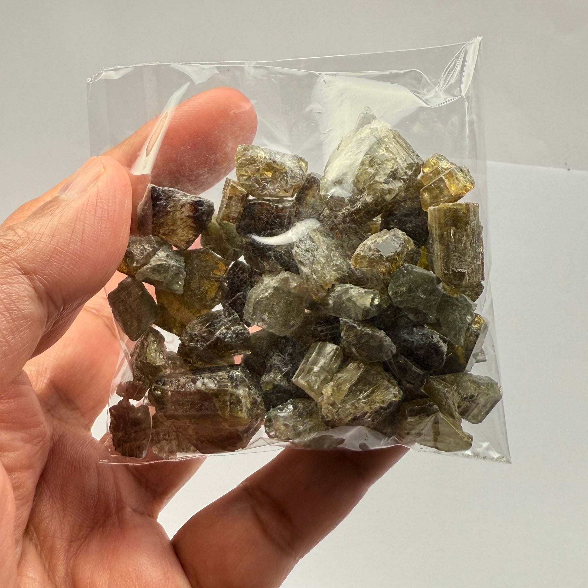 Tourmaline crystals bag, mine run, Mwajanga, Tanzania, Untreated Unheated, specimen and cab grade, or facet with inclusions
