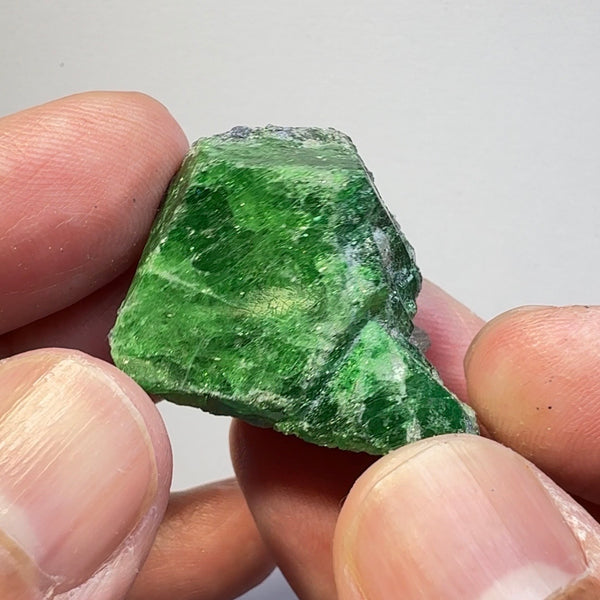 Tsavorite Garnet Crystal, with Tanzanite, 119.58ct, Merelani, Tanzania, Untreated Unheated