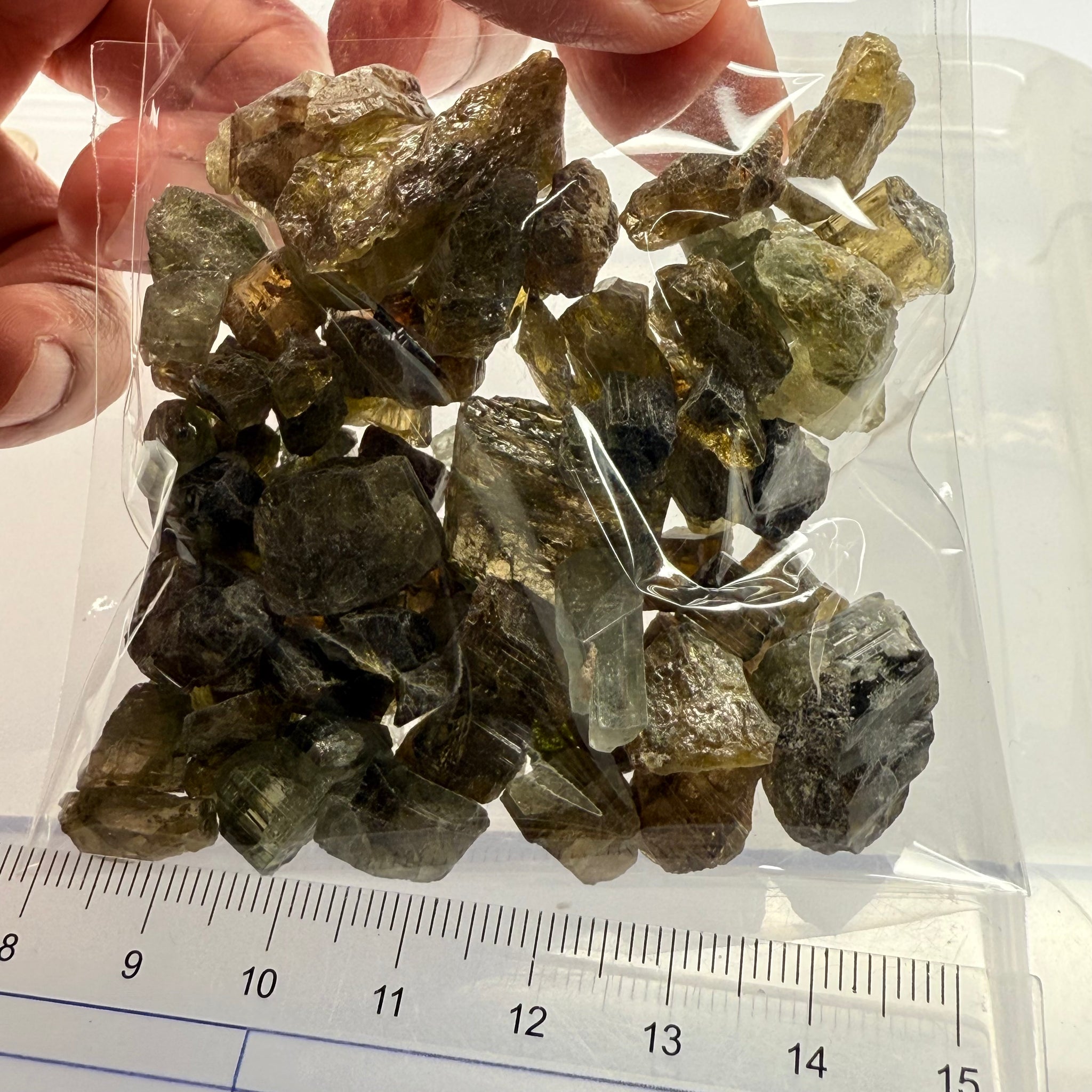 Tourmaline crystals bag, mine run, Mwajanga, Tanzania, Untreated Unheated, specimen and cab grade, or facet with inclusions