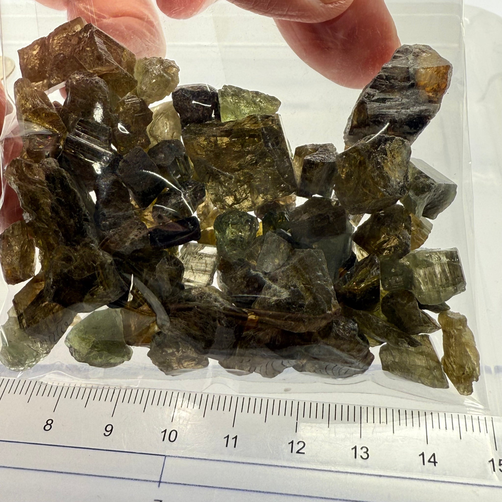 Tourmaline crystals bag, mine run, Mwajanga, Tanzania, Untreated Unheated, specimen and cab grade, or facet with inclusions