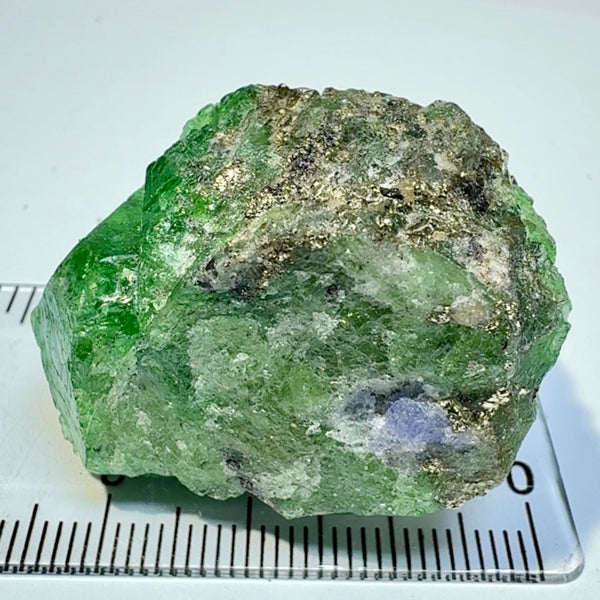 Tsavorite Garnet Crystal, with Tanzanite, 177.62ct, Merelani, Tanzania, Untreated Unheated