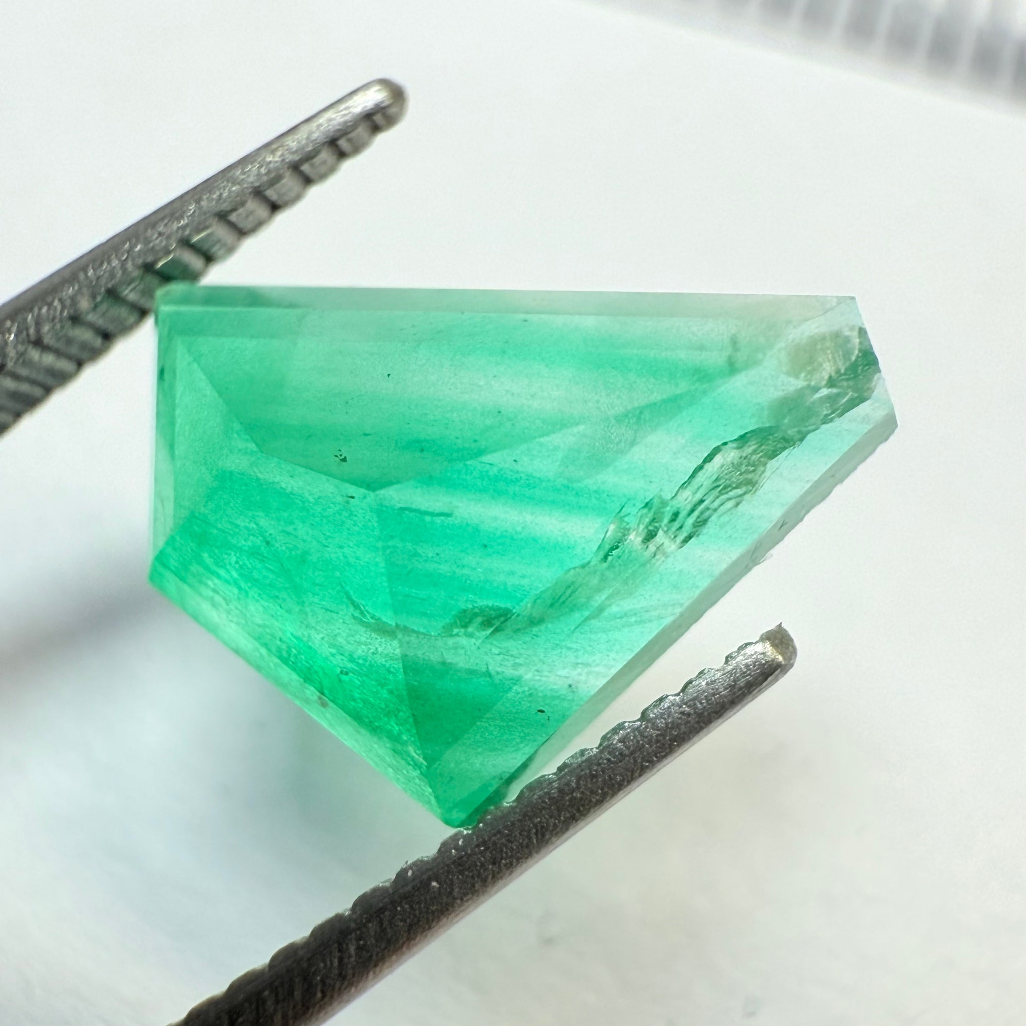 Emerald Freeform cut, 1.53ct, No oil, Untreated Unheated, Tanzania
