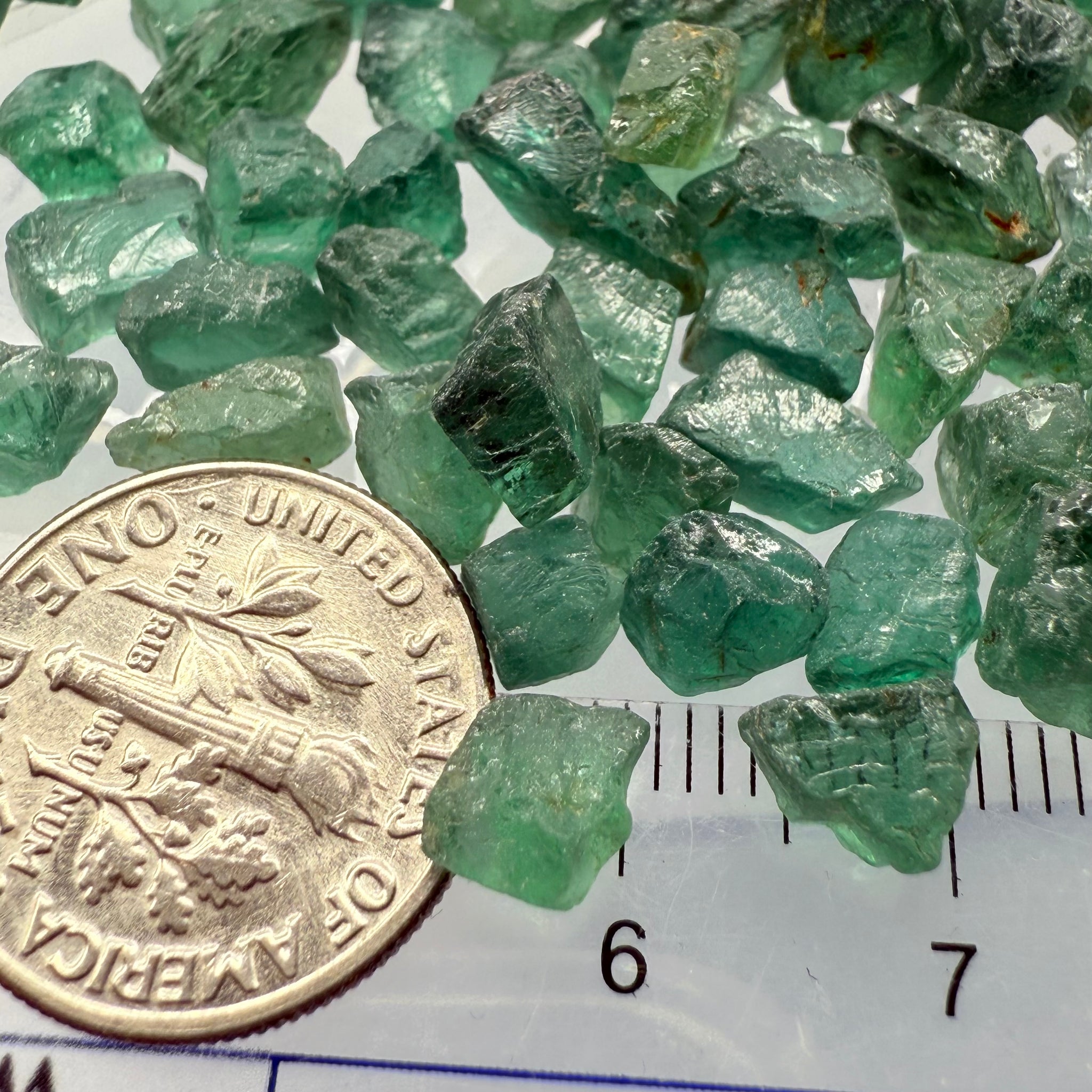 Neon Vivid Blue Green Apatite, Tanzania, Untreated Unheated. SINGLES price is per piece, cabbing, faceting and specimen grade mix, average size 1.8ct sold on a blind pour, see closeups