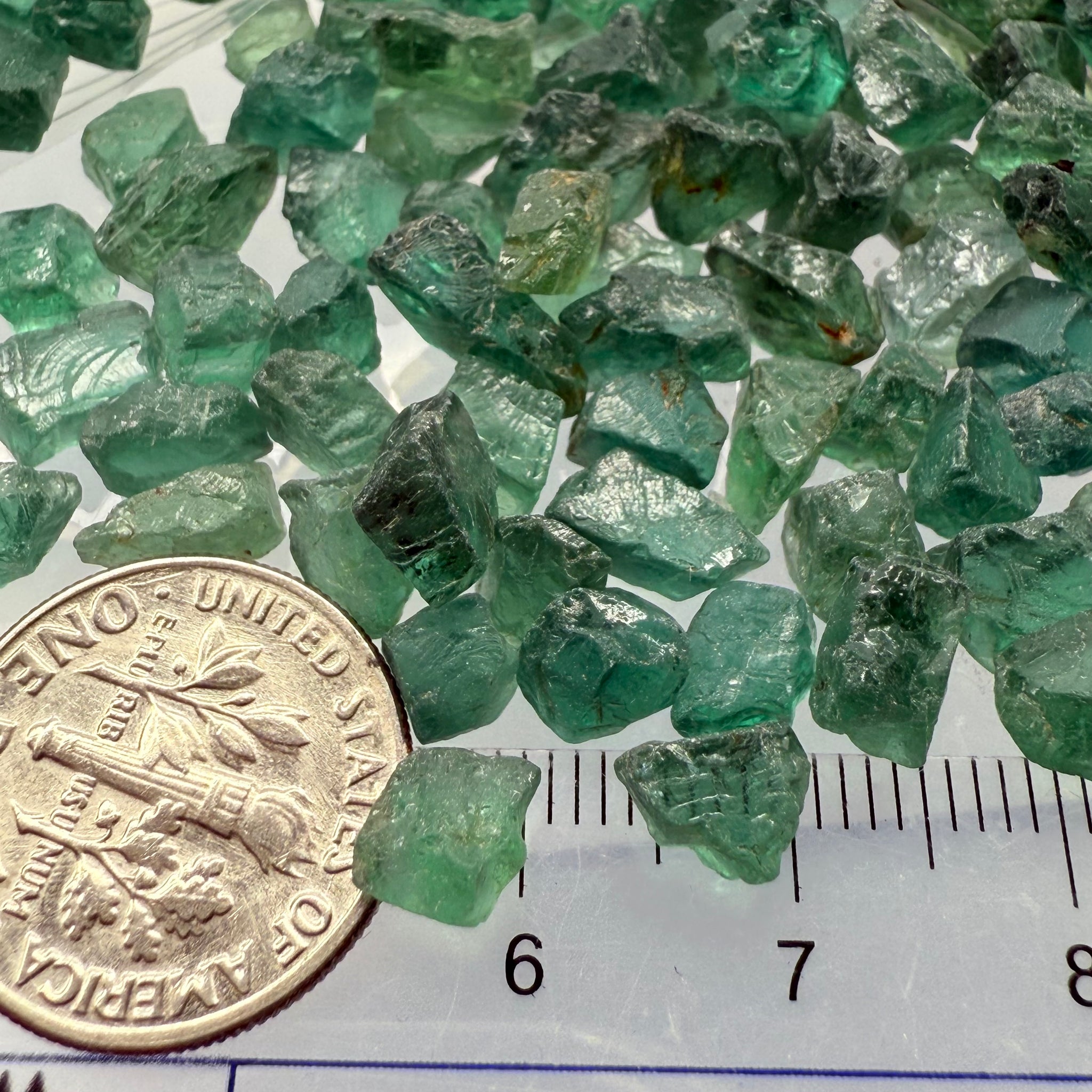 Neon Vivid Blue Green Apatite, Tanzania, Untreated Unheated. SINGLES price is per piece, cabbing, faceting and specimen grade mix, average size 1.8ct sold on a blind pour, see closeups