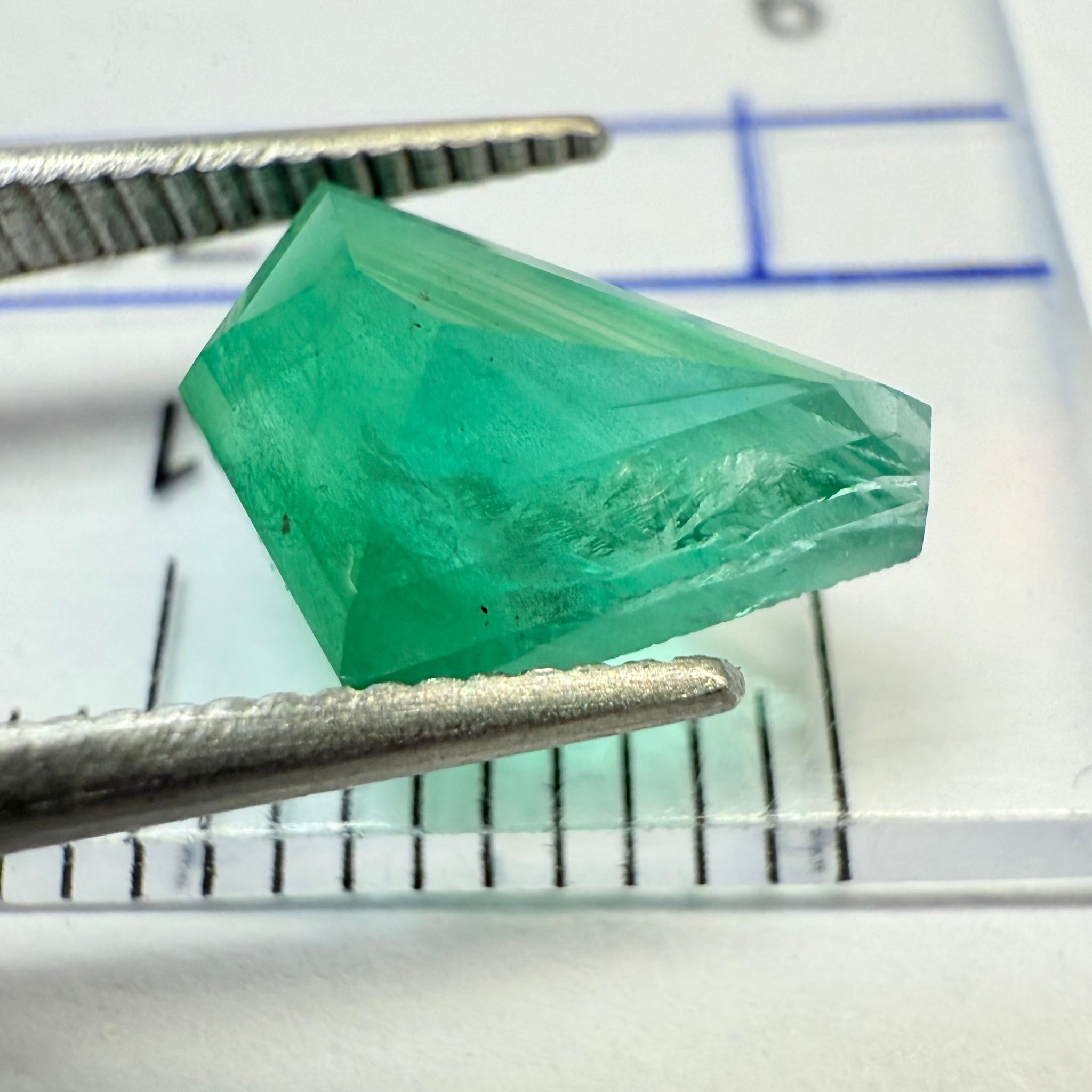 Emerald Freeform cut, 1.53ct, No oil, Untreated Unheated, Tanzania