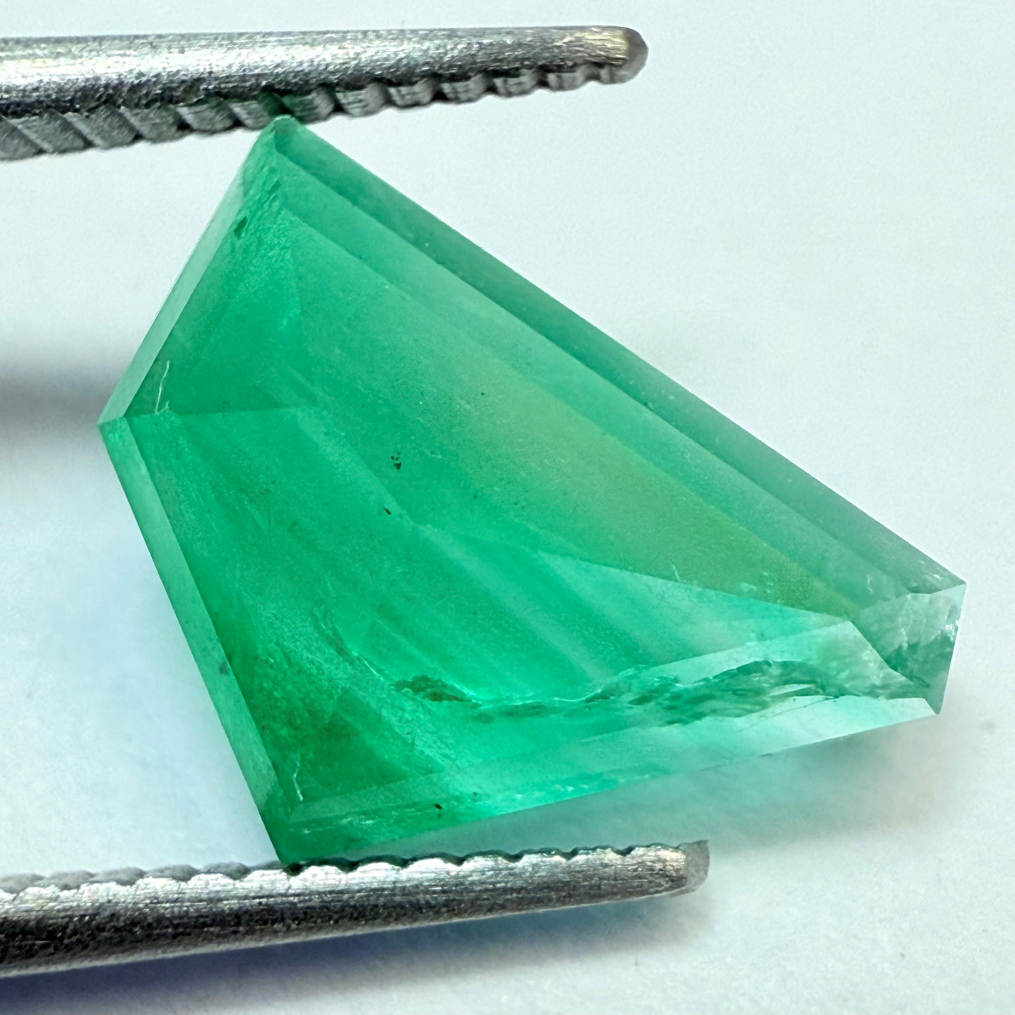 Emerald Freeform cut, 1.53ct, No oil, Untreated Unheated, Tanzania