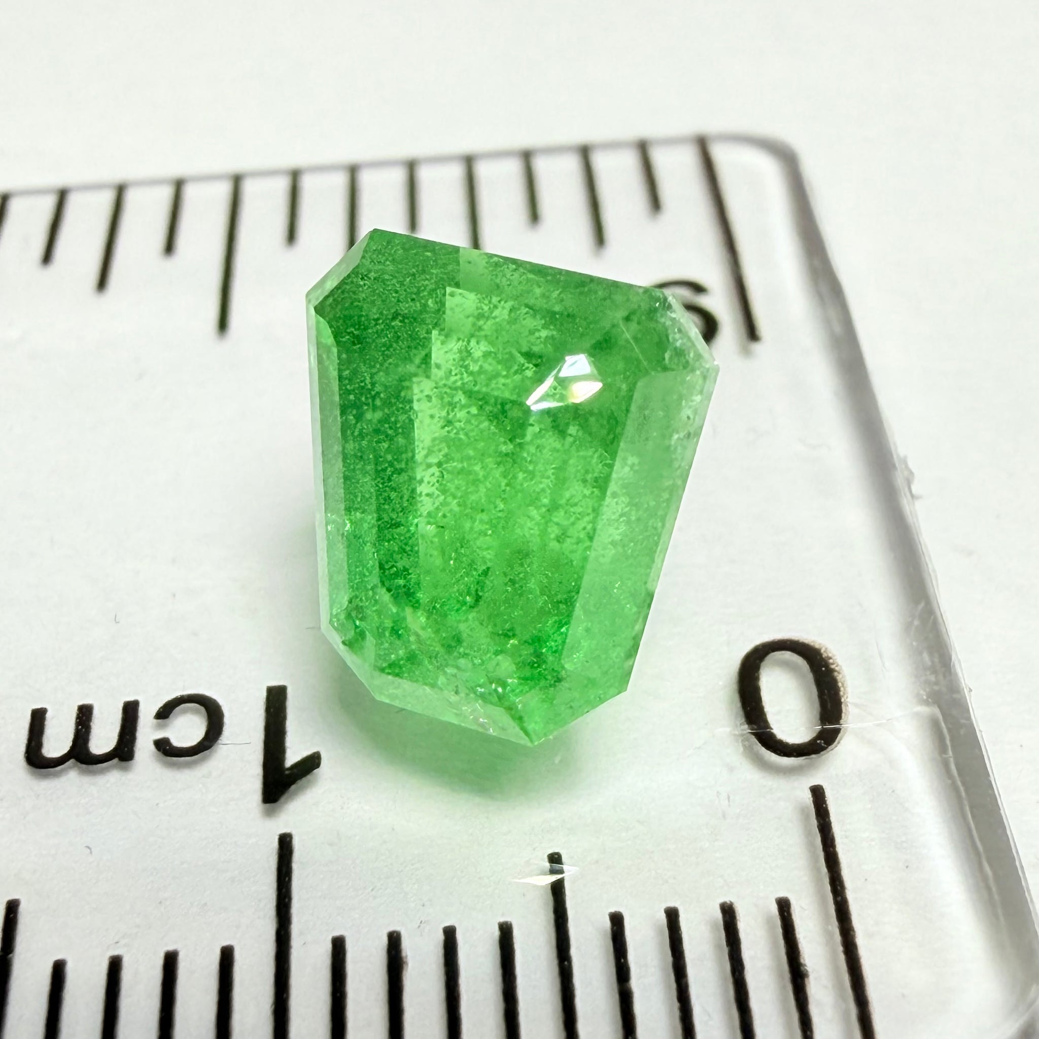 Tsavorite Garnet, Fancy Freeform Cut, 4.39ct, Tanzania, Untreated Unheated